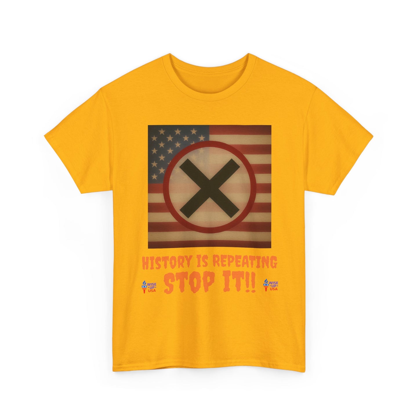 Unisex Heavy Cotton Tee with Stop USA Flag Morph words '26, Election Day Apparel, Stop Trump, Gift for Activists, Midterm 26, Stop Maga
