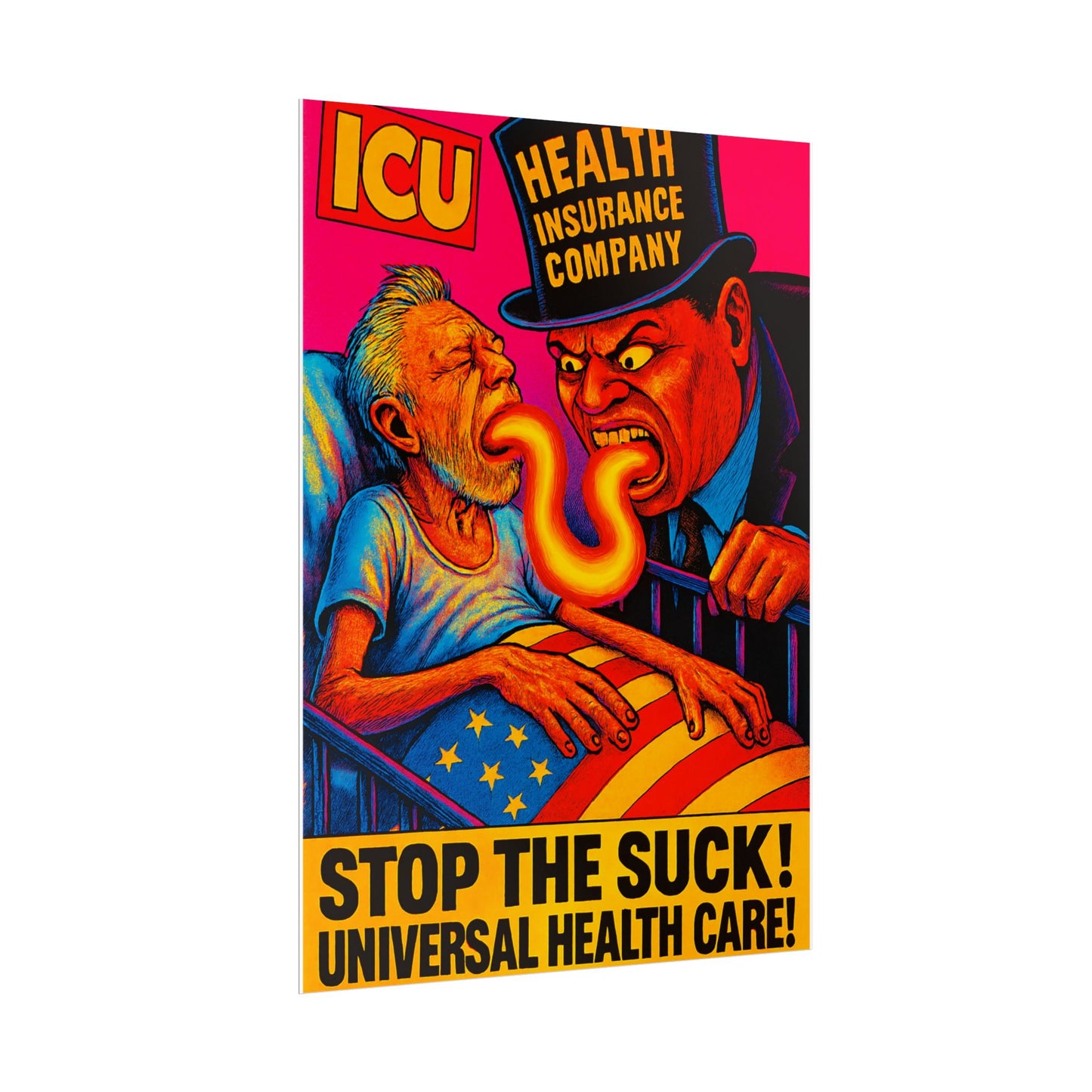 Colorful Protest Art Poster, Stop the Suck in 26, Activism Wall Art, Political Prints, Universal Health Care, Midterm Elections, oust elite