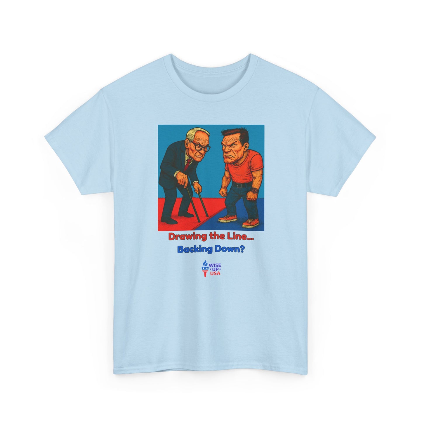 Unisex Heavy Cotton Tee with Patriotic Drawing Lines for '26, Design, Election Day Apparel, Revolution, Gift for Activists, Midterm 26