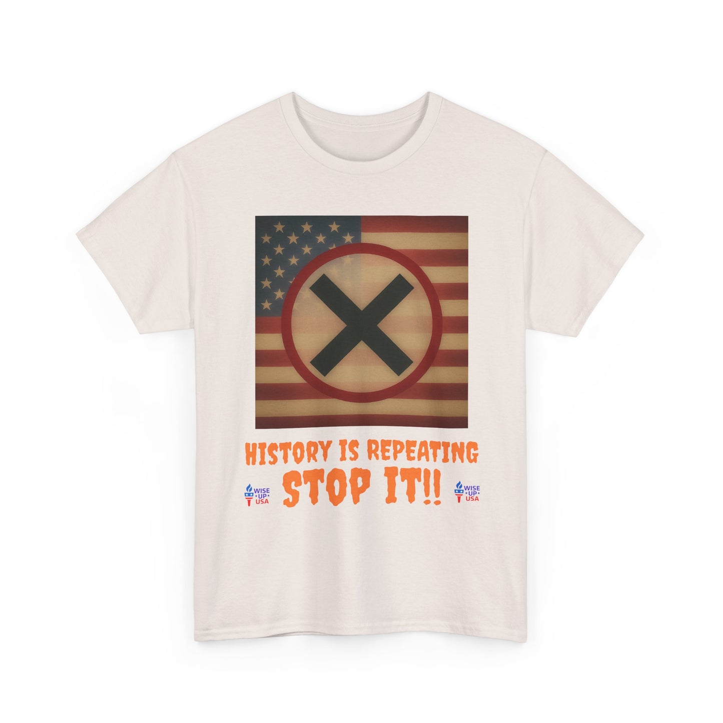 Unisex Heavy Cotton Tee with Stop USA Flag Morph words '26, Election Day Apparel, Stop Trump, Gift for Activists, Midterm 26, Stop Maga