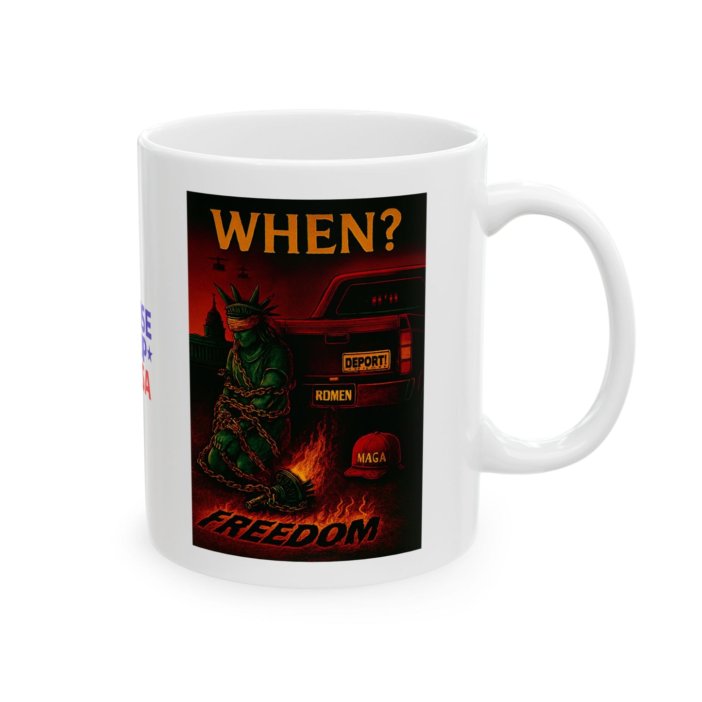 Ceramic Mug, Stolen Liberty , Election Decor, Wise Up USA, Activist Gift, Midterms 26, Political Coffee Cup, Protester Present, Anti MAGA