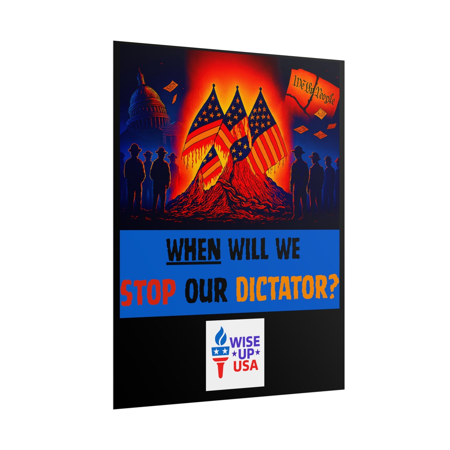 Colorful Protest Art Poster, Stop Dictator, Activism Wall Art, Political Activist Prints, Vote Congress OUT, Midterms. Stop Trump and MAGA