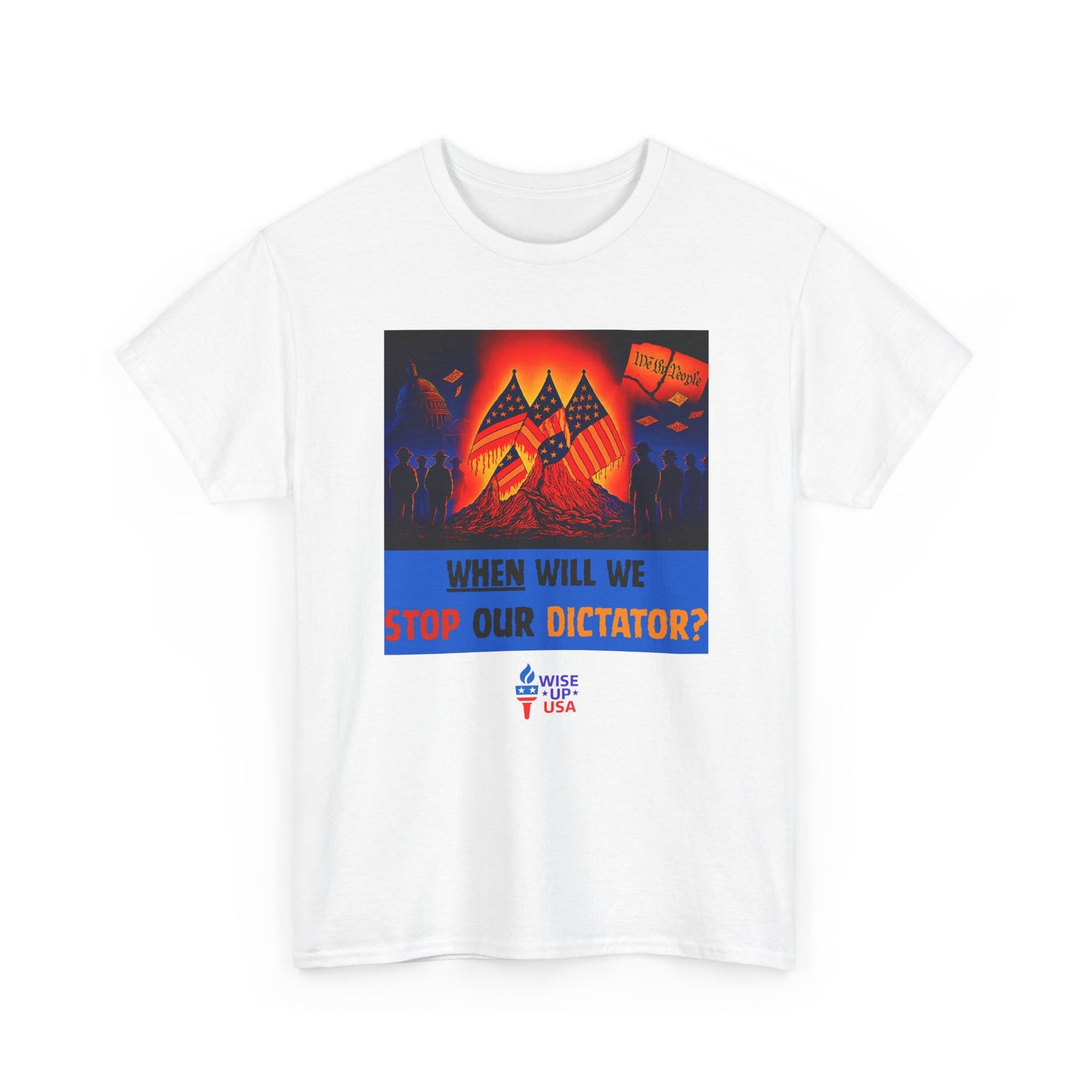Unisex Heavy Cotton Tee with Stop Dictator '26, Design, Election Day Apparel, Stop Trump, Gift for Activists, Midterm 26, Stop Maga, Freedom