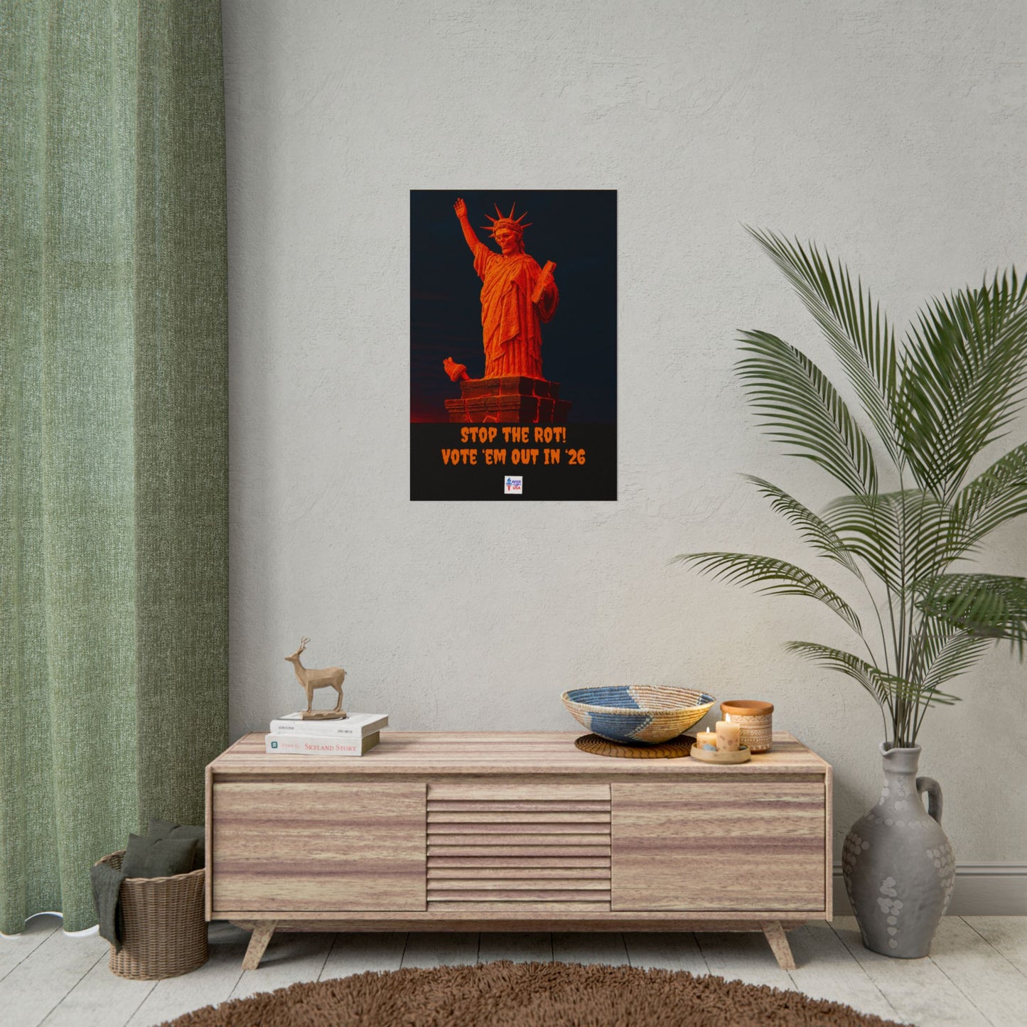 Colorful Protest Art Poster, Mold Rot Statue of Liberty, Activism Wall Art, Political Activist Prints, Vote Congress OUT, Midterms