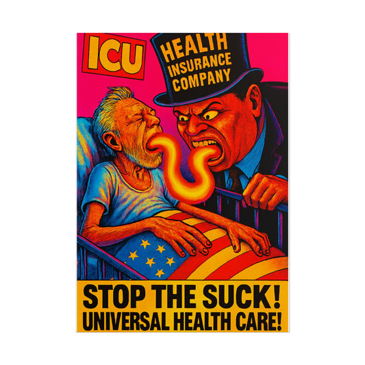 Colorful Protest Art Poster, Stop the Suck in 26, Activism Wall Art, Political Prints, Universal Health Care, Midterm Elections, oust elite