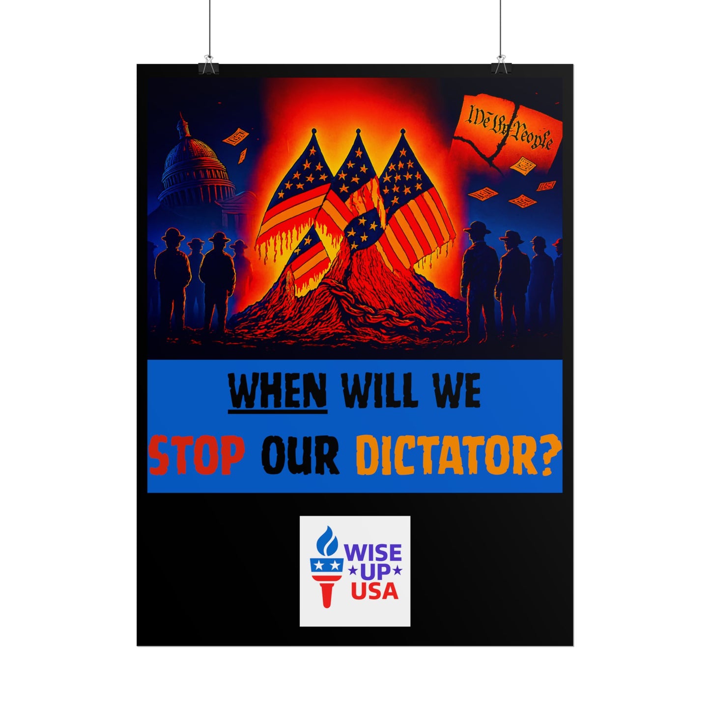 Colorful Protest Art Poster, Stop Dictator, Activism Wall Art, Political Activist Prints, Vote Congress OUT, Midterms. Stop Trump and MAGA