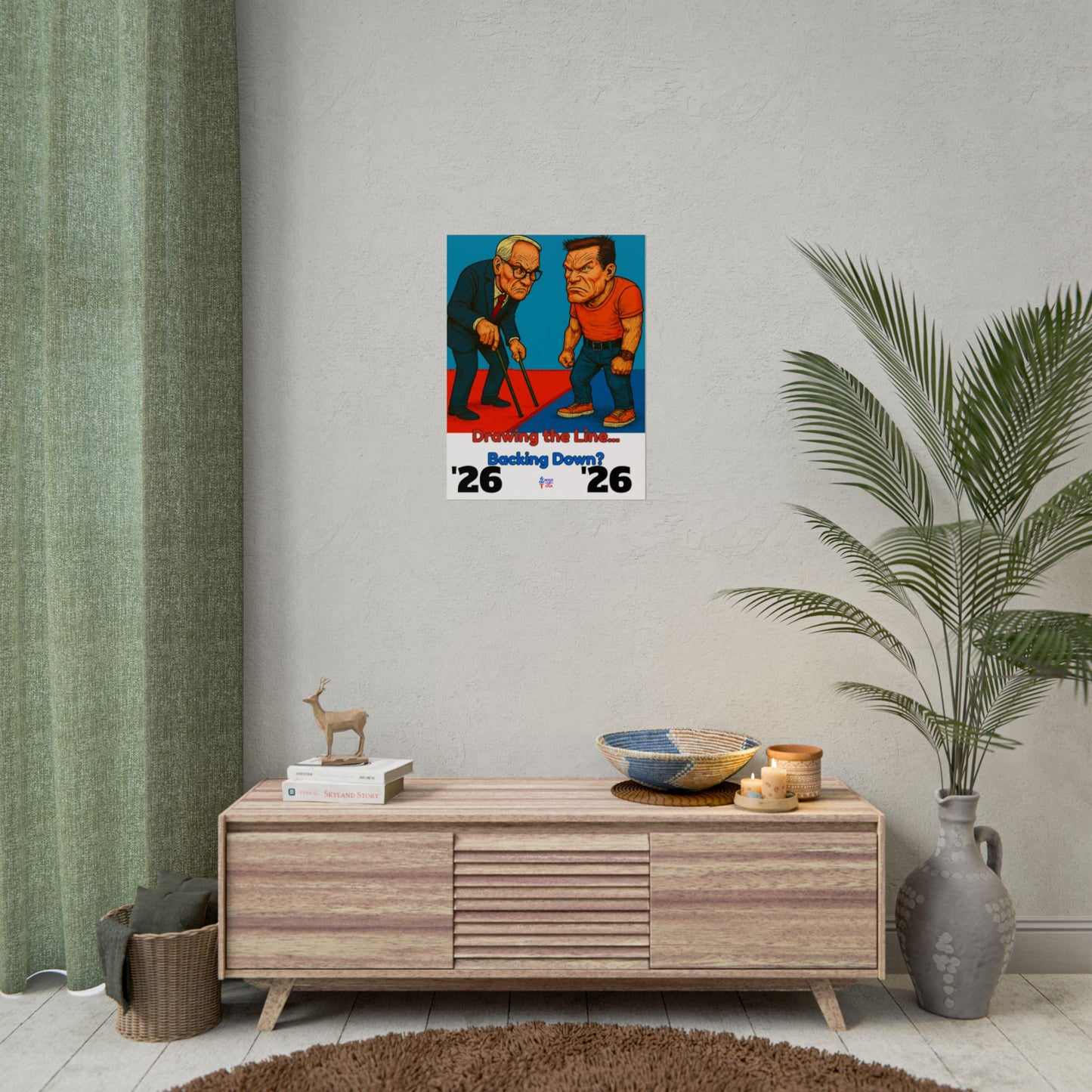Colorful Protest Art Poster, Drawing the Line for 26, Activism Wall Art, Political Prints, Gift for Teachers and Students Midterm Elections