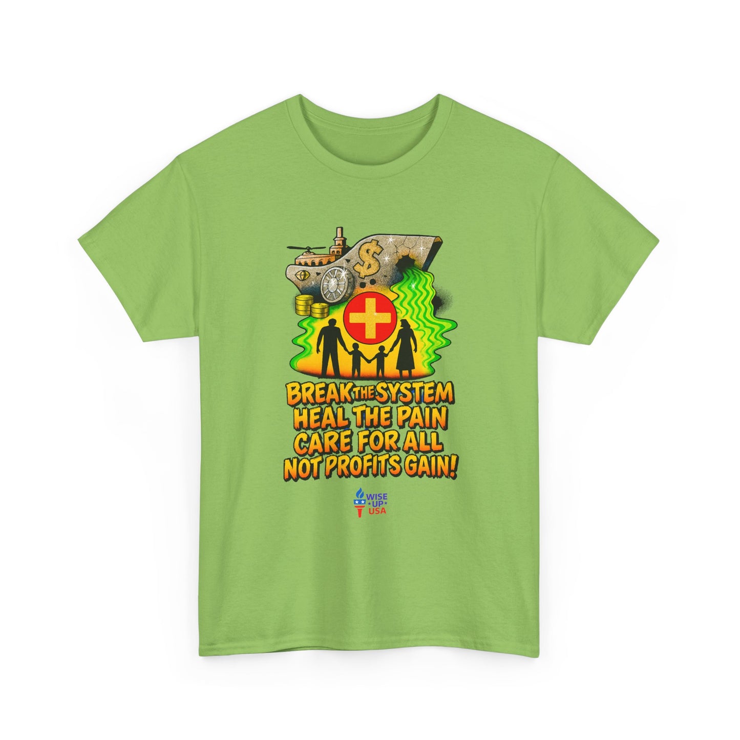 Unisex Heavy Cotton Tee with Care for All '26, Design, Election Day Apparel, Revolution, Gift for Activists, Midterm 26, Health Insurance