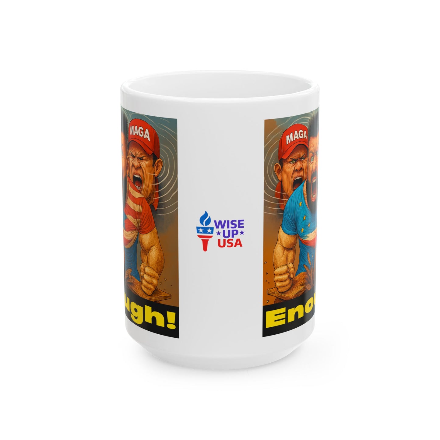 Ceramic Mug, Enough MAGA , Election Decor, Wise Up USA, Activist Gift, Midterms 26, Political Coffee Cup, Protester Present, Anti MAGA