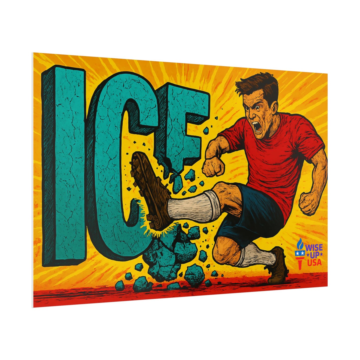 Colorful Protest Art Poster, Kick ICE, Activism Wall Art, Political Prints, Corrupt Congress, Midterm Elections, Stop Ice