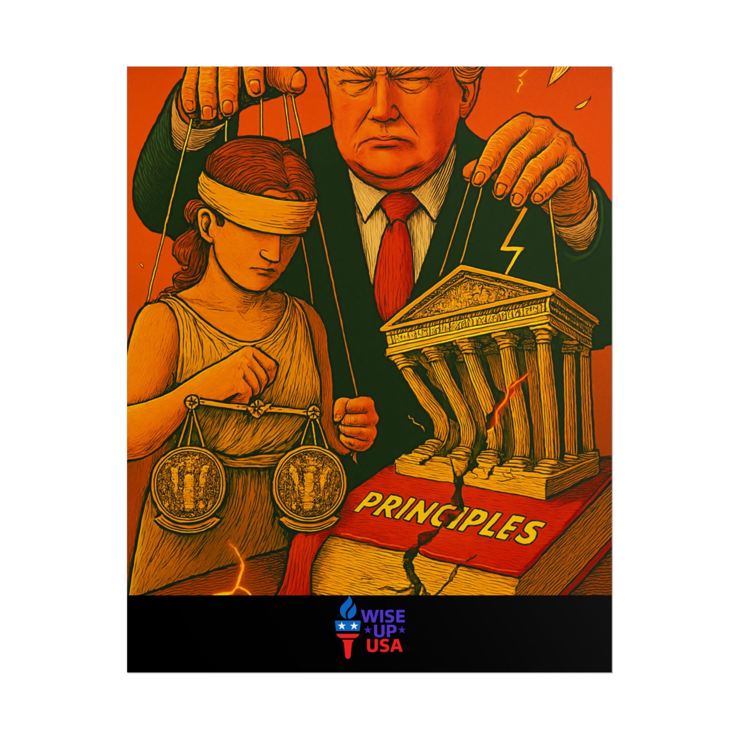 Protest Poster, Supreme Court Puppets Design, Activist Wall Art, Bold Political Message, Dorm Room Decor, Office Art, Election Season Sign