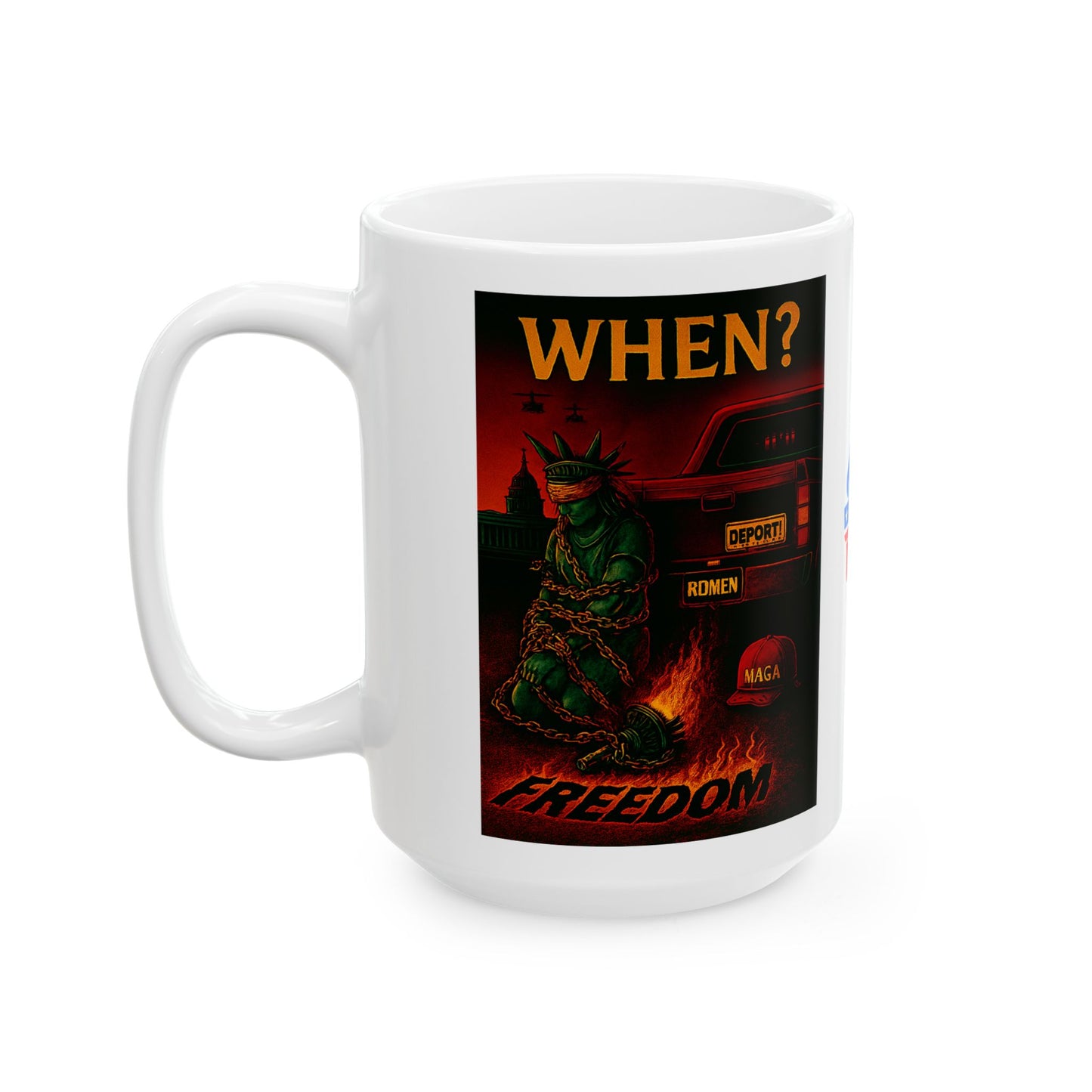 Ceramic Mug, Stolen Liberty , Election Decor, Wise Up USA, Activist Gift, Midterms 26, Political Coffee Cup, Protester Present, Anti MAGA