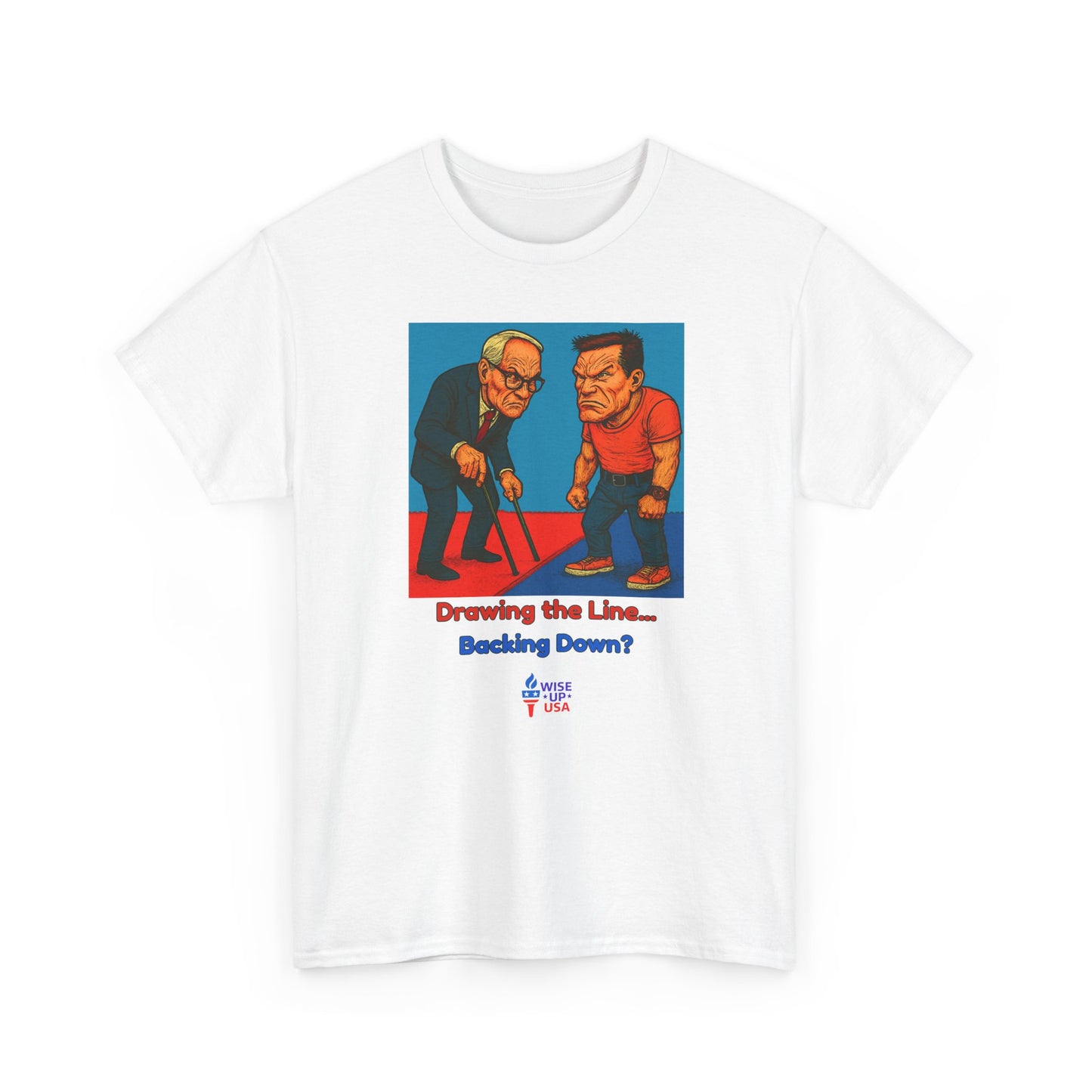 Unisex Heavy Cotton Tee with Patriotic Drawing Lines for '26, Design, Election Day Apparel, Revolution, Gift for Activists, Midterm 26