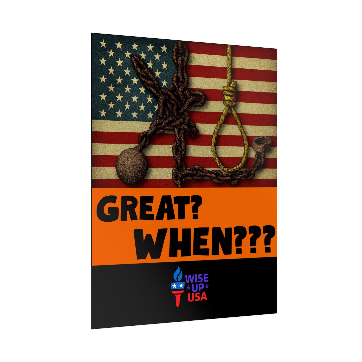 Protest Poster, Great? When? design, Activist Art, Bold Political Message, Dorm Decor, Election Season Sign, We were never Great, Stop MAGA