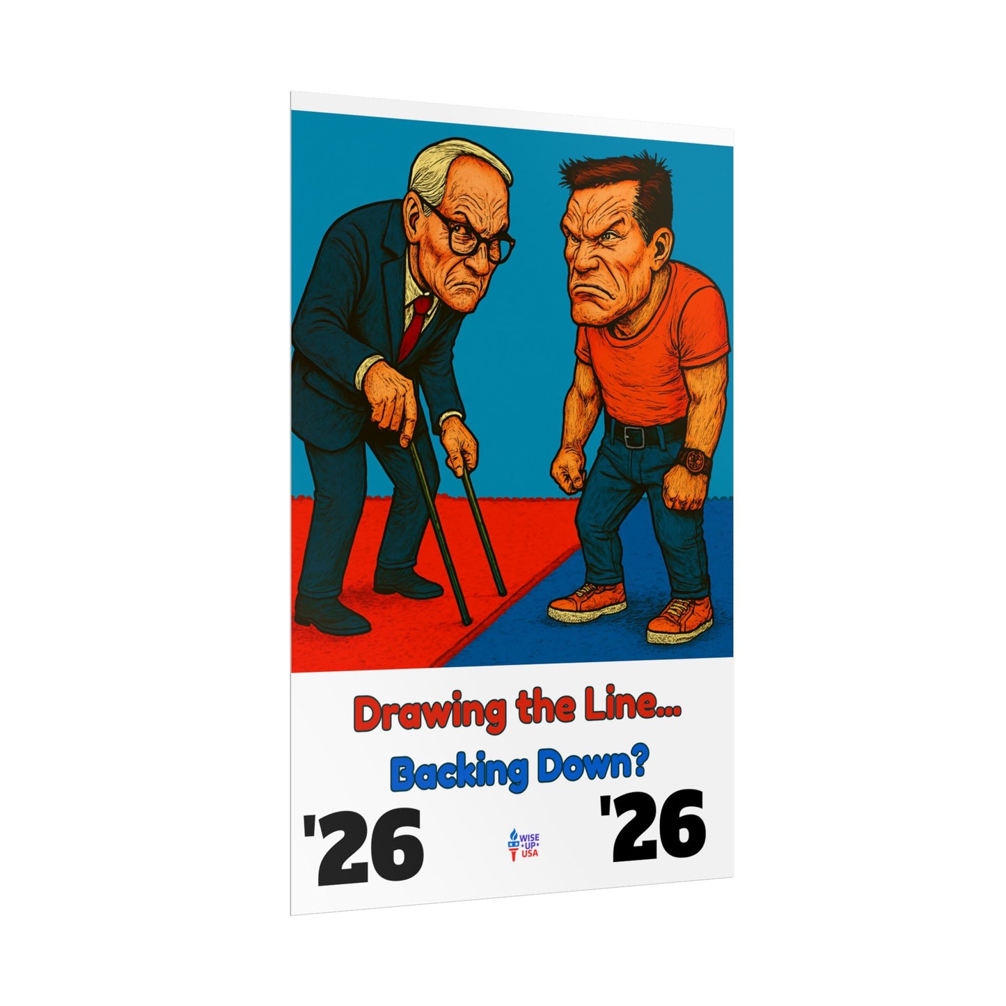 Colorful Protest Art Poster, Drawing the Line for 26, Activism Wall Art, Political Prints, Gift for Teachers and Students Midterm Elections