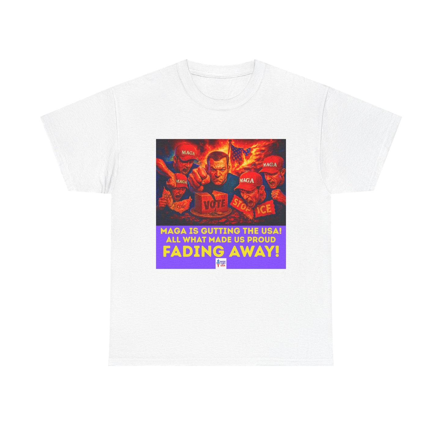 STOP MAGA '26 Fading Away Unisex Heavy Cotton Tee - Election Day Apparel, Stop Trump - Midterm 26 - Rid of Republicans, Stop ICE,