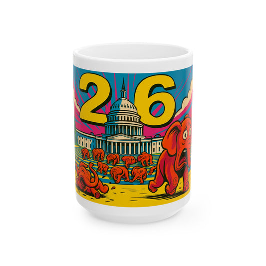 Ceramic Mug Vote the FIX in 26 Election Decor, Wise Up USA Activist Gift, Midterms 26, Political Coffee Cup, Protester Present