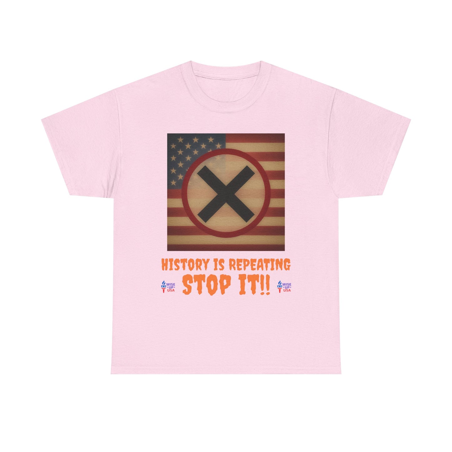 Unisex Heavy Cotton Tee with Stop USA Flag Morph words '26, Election Day Apparel, Stop Trump, Gift for Activists, Midterm 26, Stop Maga