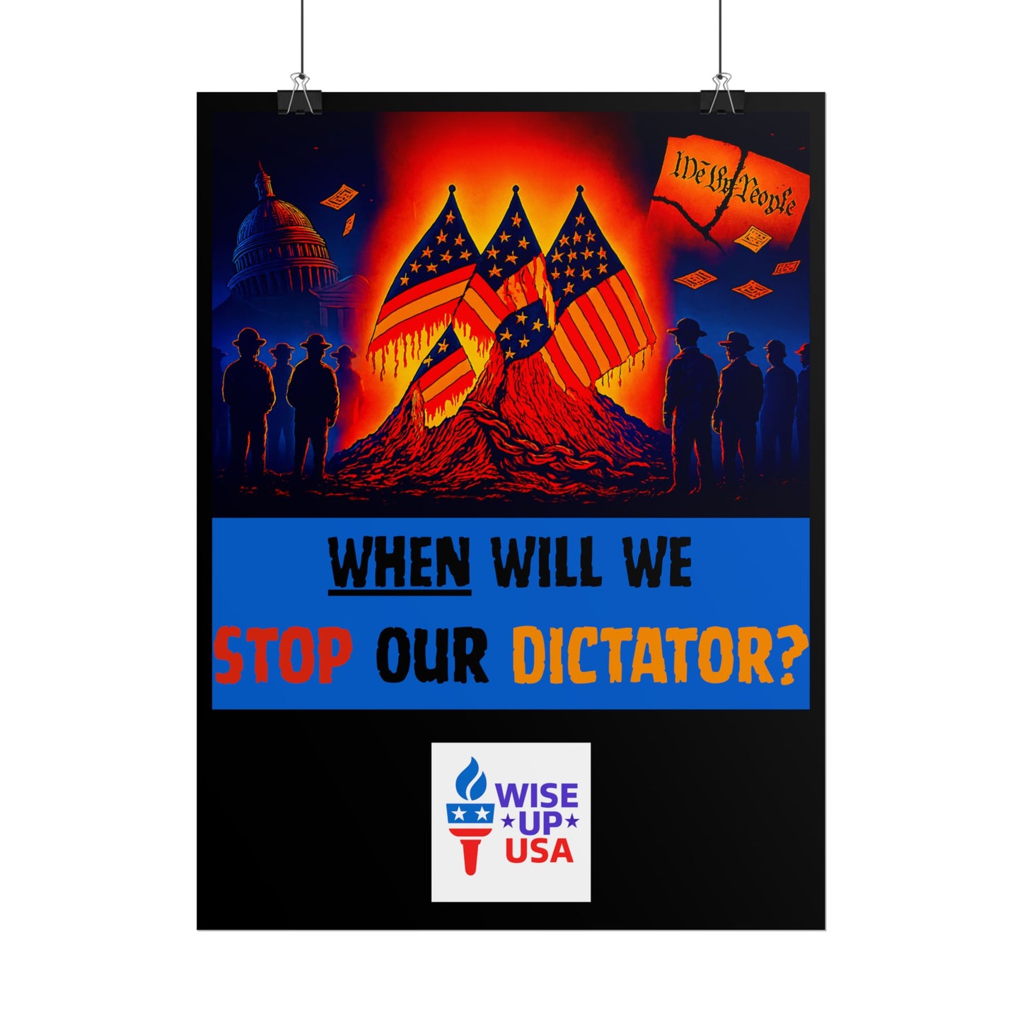 Colorful Protest Art Poster, Stop Dictator, Activism Wall Art, Political Activist Prints, Vote Congress OUT, Midterms. Stop Trump and MAGA