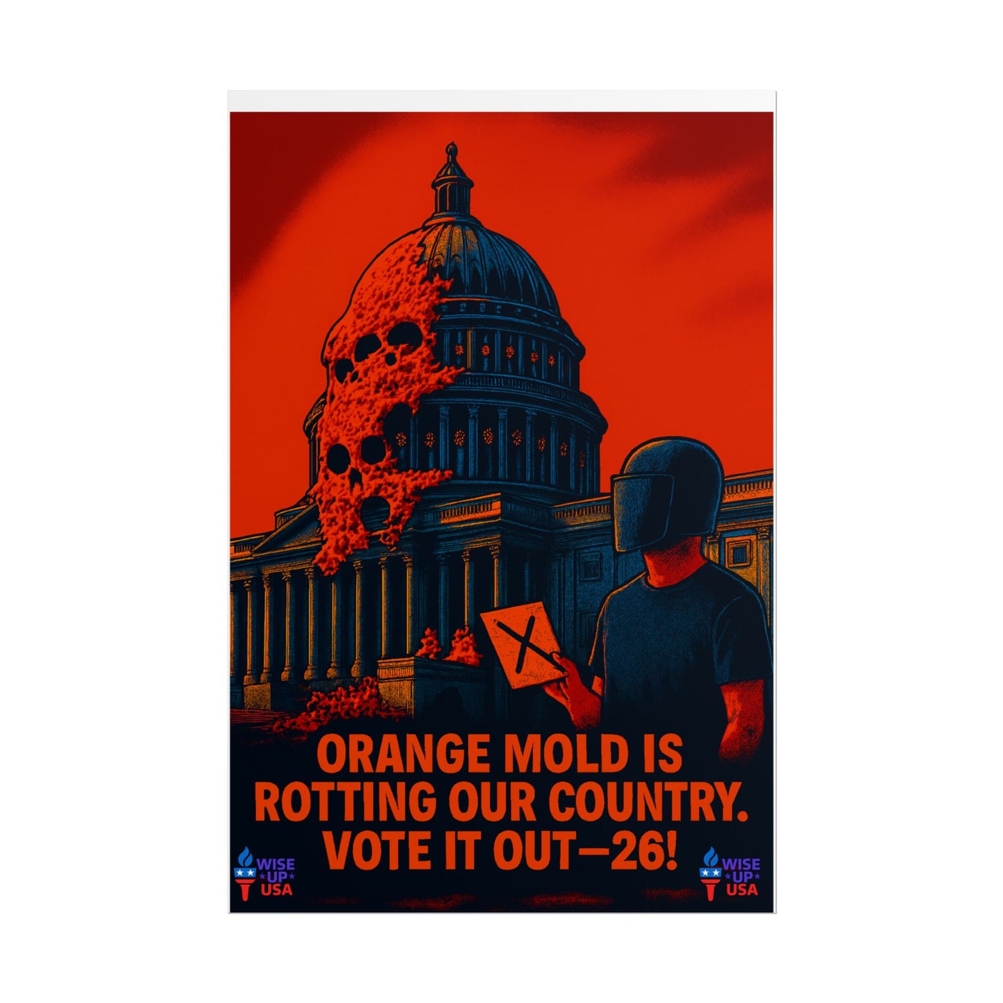 Colorful Protest Art Poster, Capitol Mold in 26, Activism Wall Art, Political Prints, Universal Health Care, Midterm Elections, oust elite