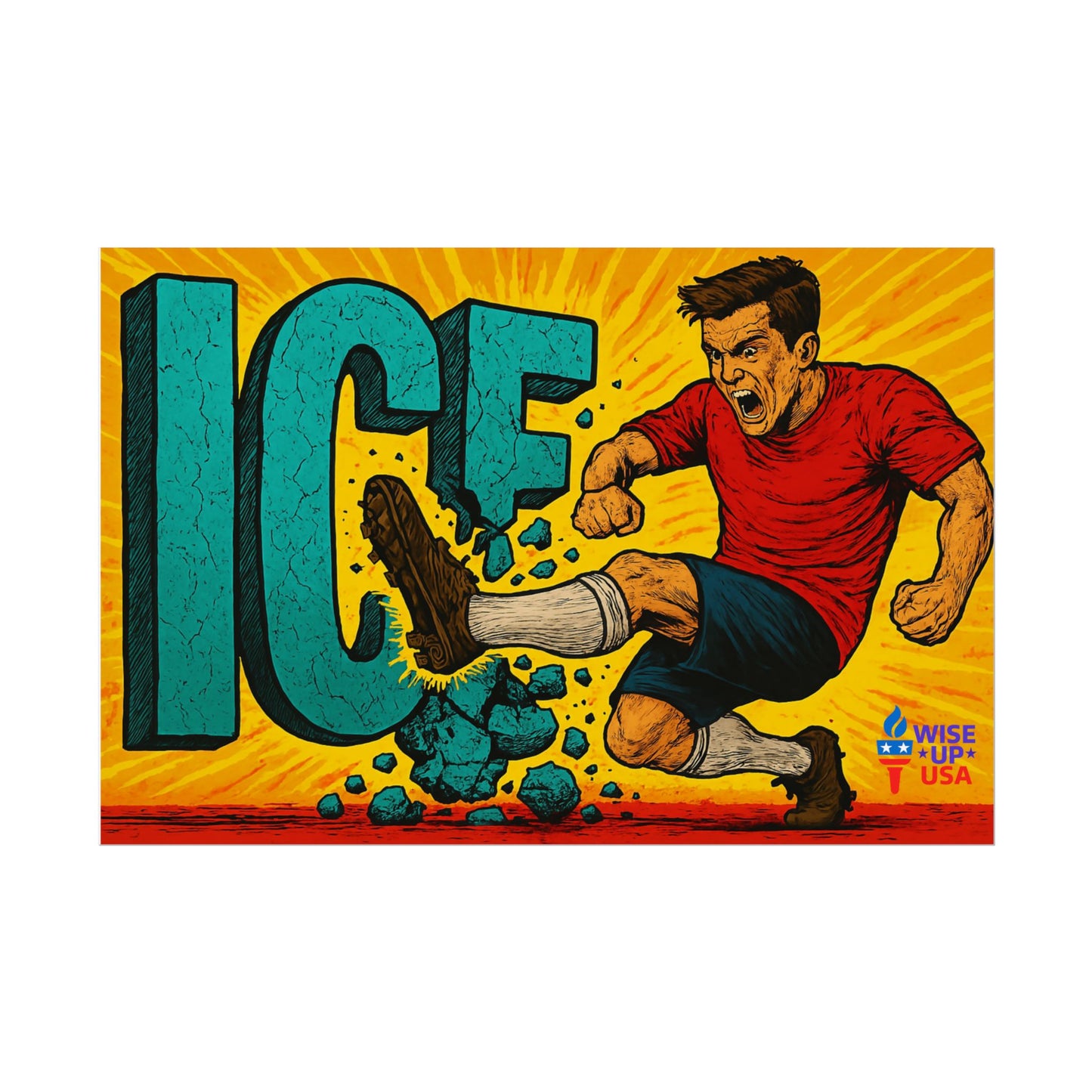 Colorful Protest Art Poster, Kick ICE, Activism Wall Art, Political Prints, Corrupt Congress, Midterm Elections, Stop Ice