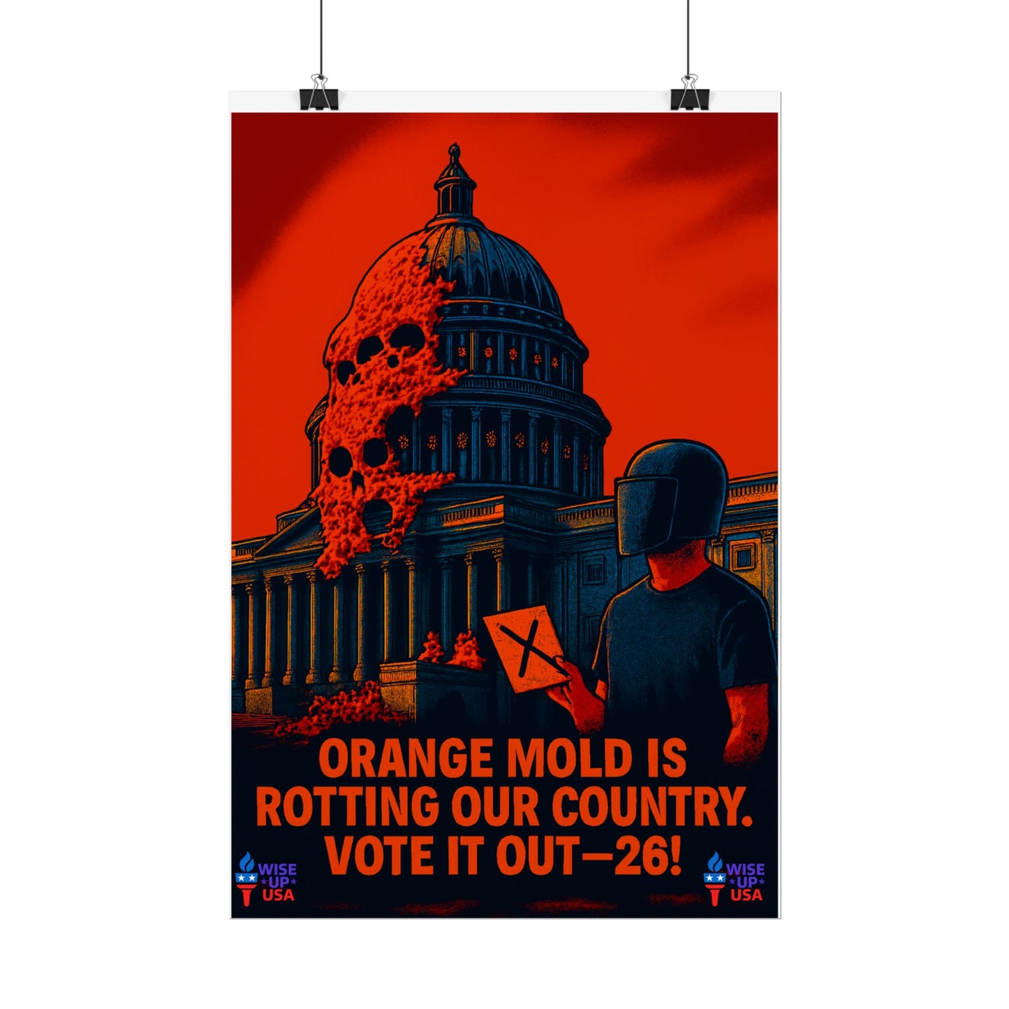 Colorful Protest Art Poster, Capitol Mold in 26, Activism Wall Art, Political Prints, Universal Health Care, Midterm Elections, oust elite