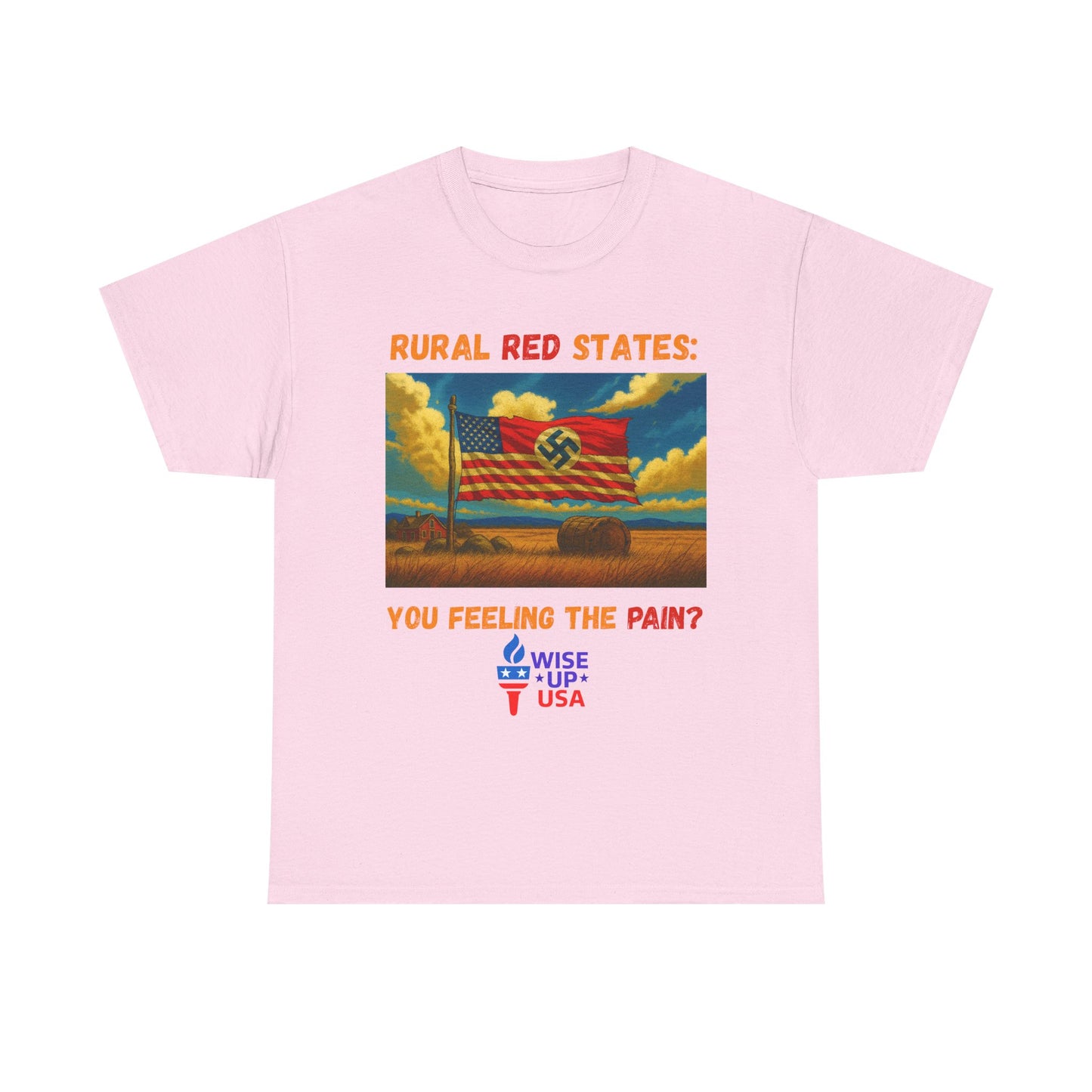 Unisex Heavy Cotton Tee with Red State Pain Design, Election Day Apparel, Tariffs bankrupt Farms, Activists, Midterm 26, Revolution