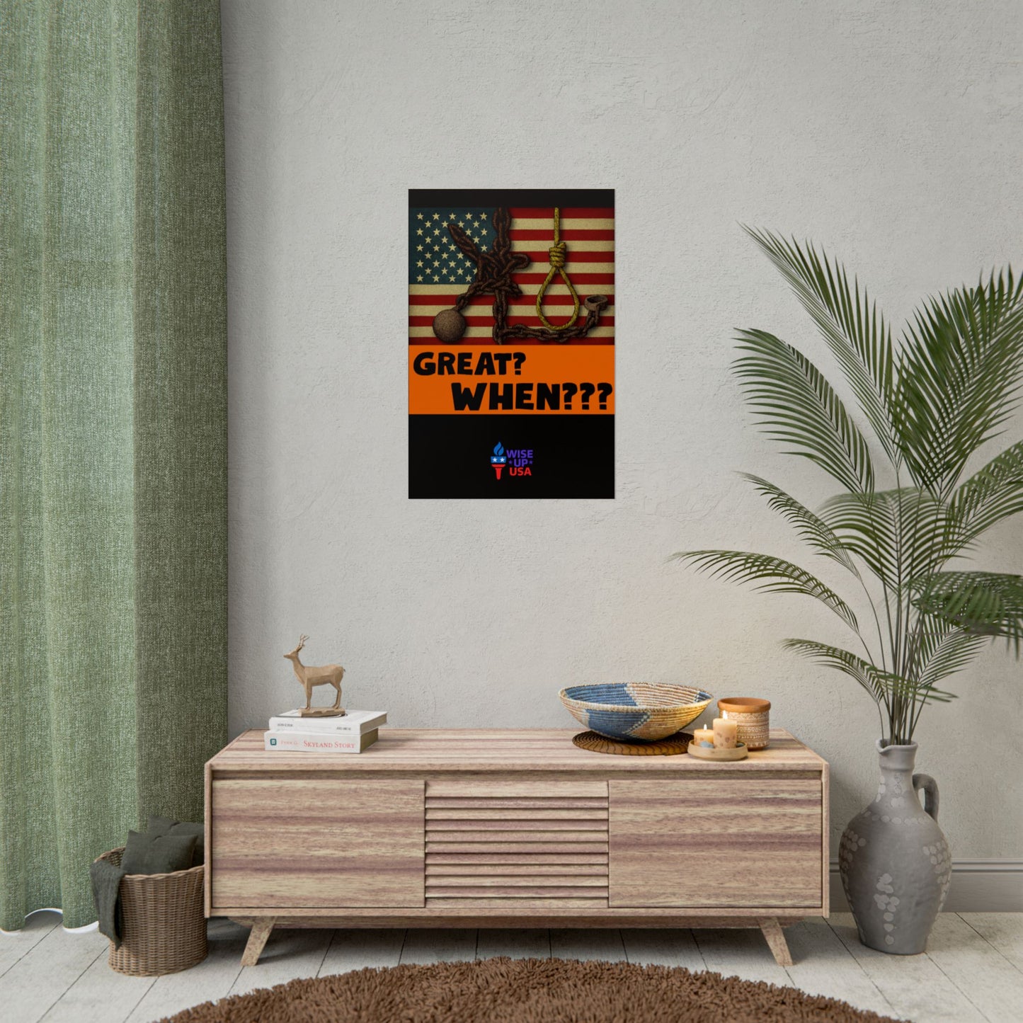 Protest Poster, Great? When? design, Activist Art, Bold Political Message, Dorm Decor, Election Season Sign, We were never Great, Stop MAGA
