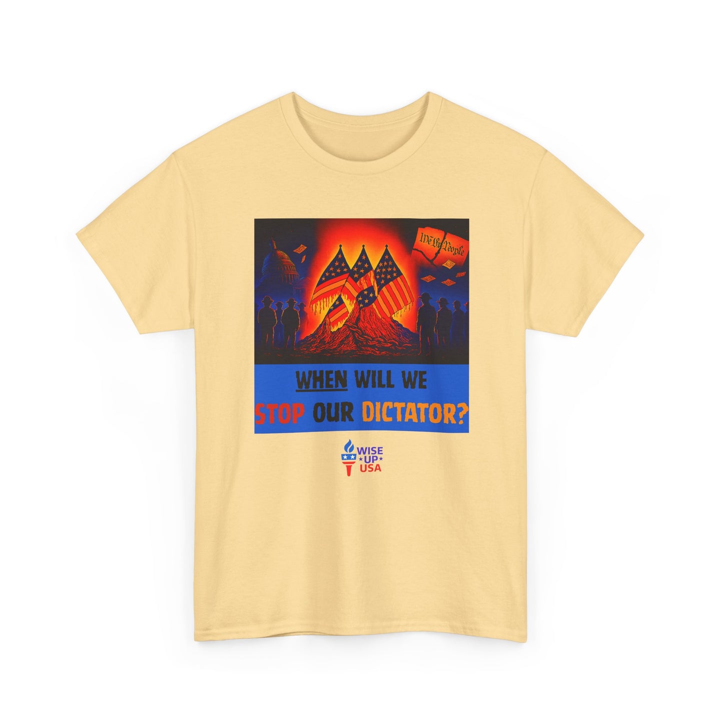 Unisex Heavy Cotton Tee with Stop Dictator '26, Design, Election Day Apparel, Stop Trump, Gift for Activists, Midterm 26, Stop Maga, Freedom