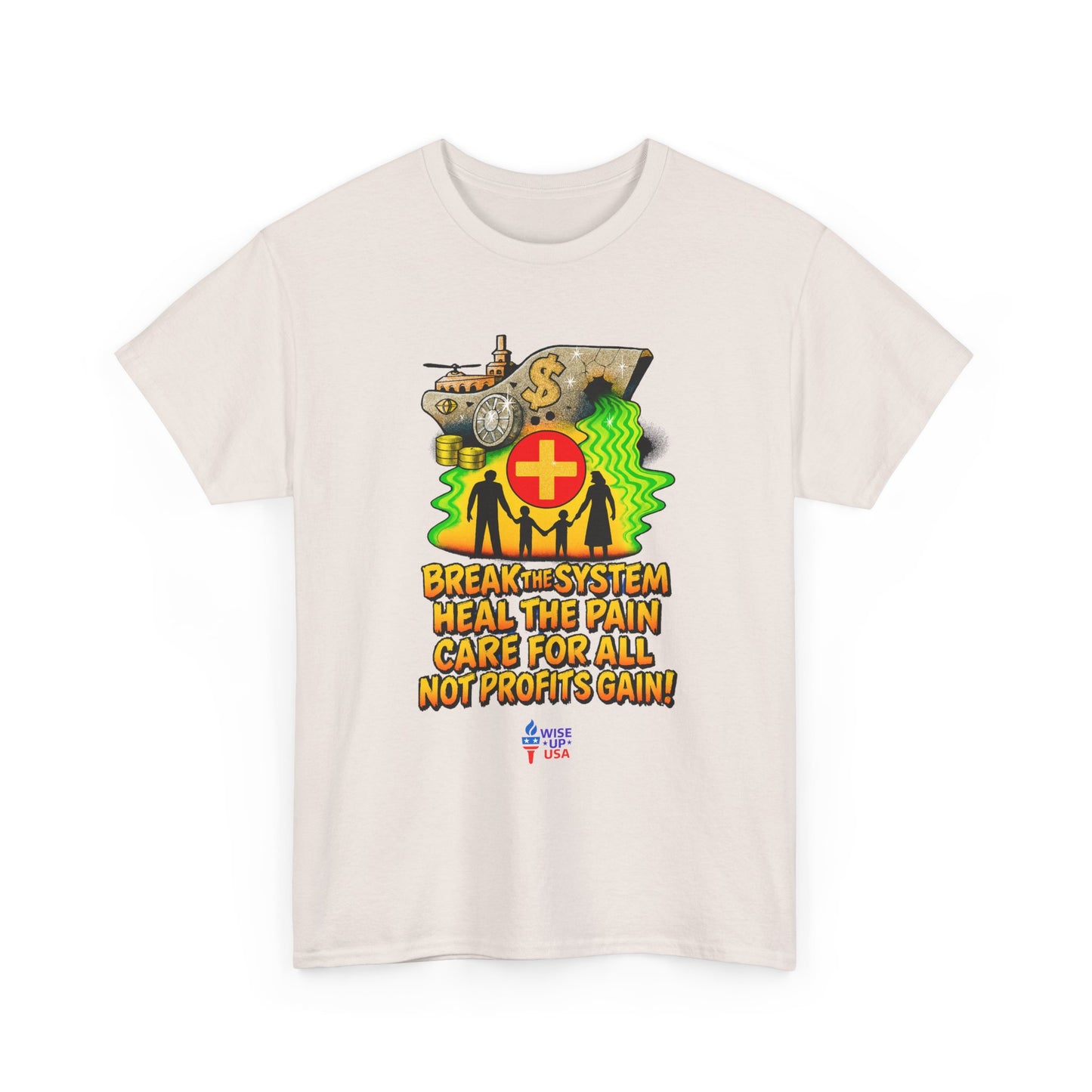 Unisex Heavy Cotton Tee with Care for All '26, Design, Election Day Apparel, Revolution, Gift for Activists, Midterm 26, Health Insurance