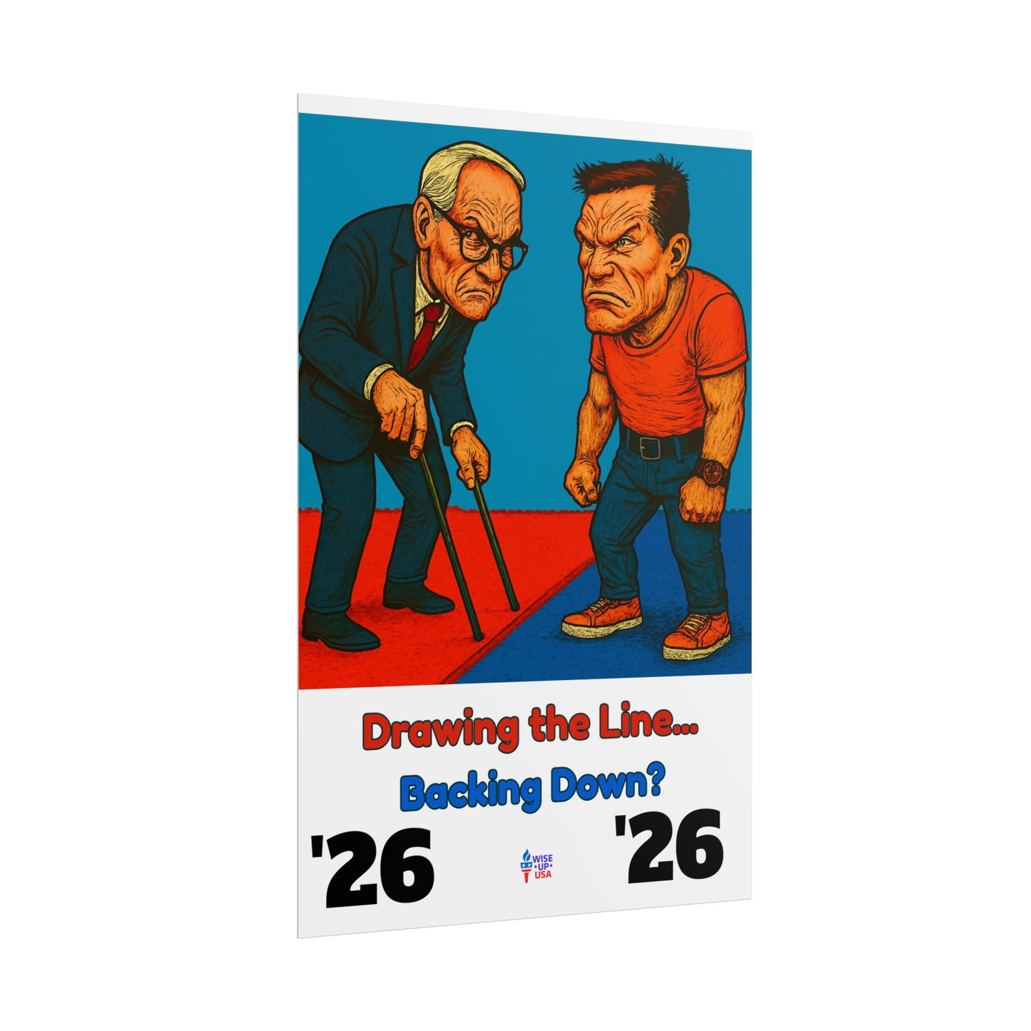 Colorful Protest Art Poster, Drawing the Line for 26, Activism Wall Art, Political Prints, Gift for Teachers and Students Midterm Elections