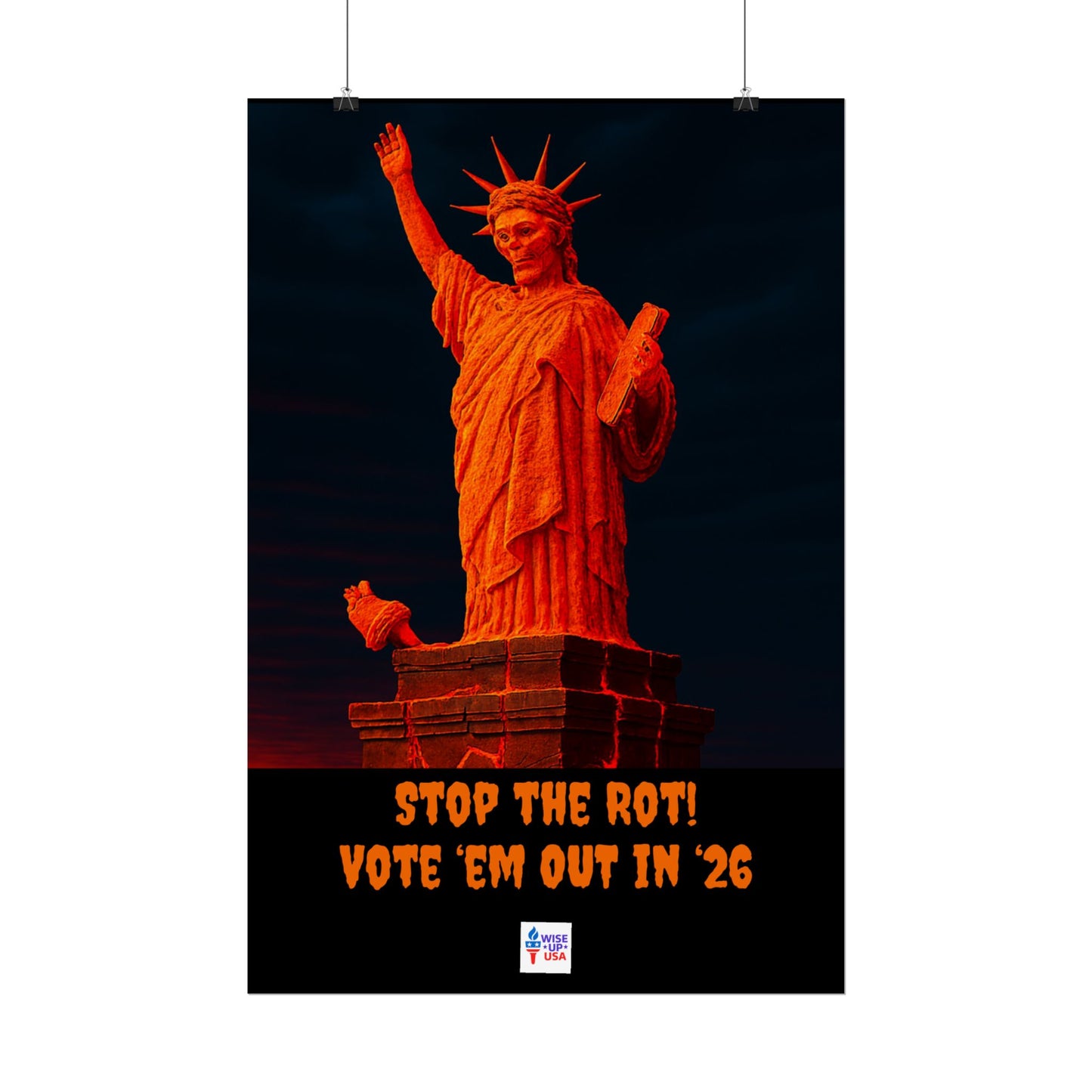 Colorful Protest Art Poster, Mold Rot Statue of Liberty, Activism Wall Art, Political Activist Prints, Vote Congress OUT, Midterms