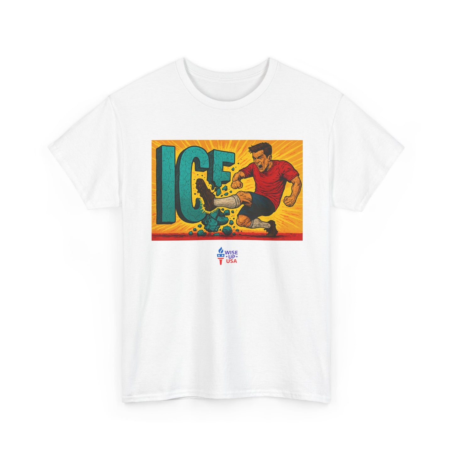 Unisex Heavy Cotton Tee with Kick Ice! '26, Design, Election Day Apparel, Revolution, Gift for Activists, Midterm 26, Stop ice