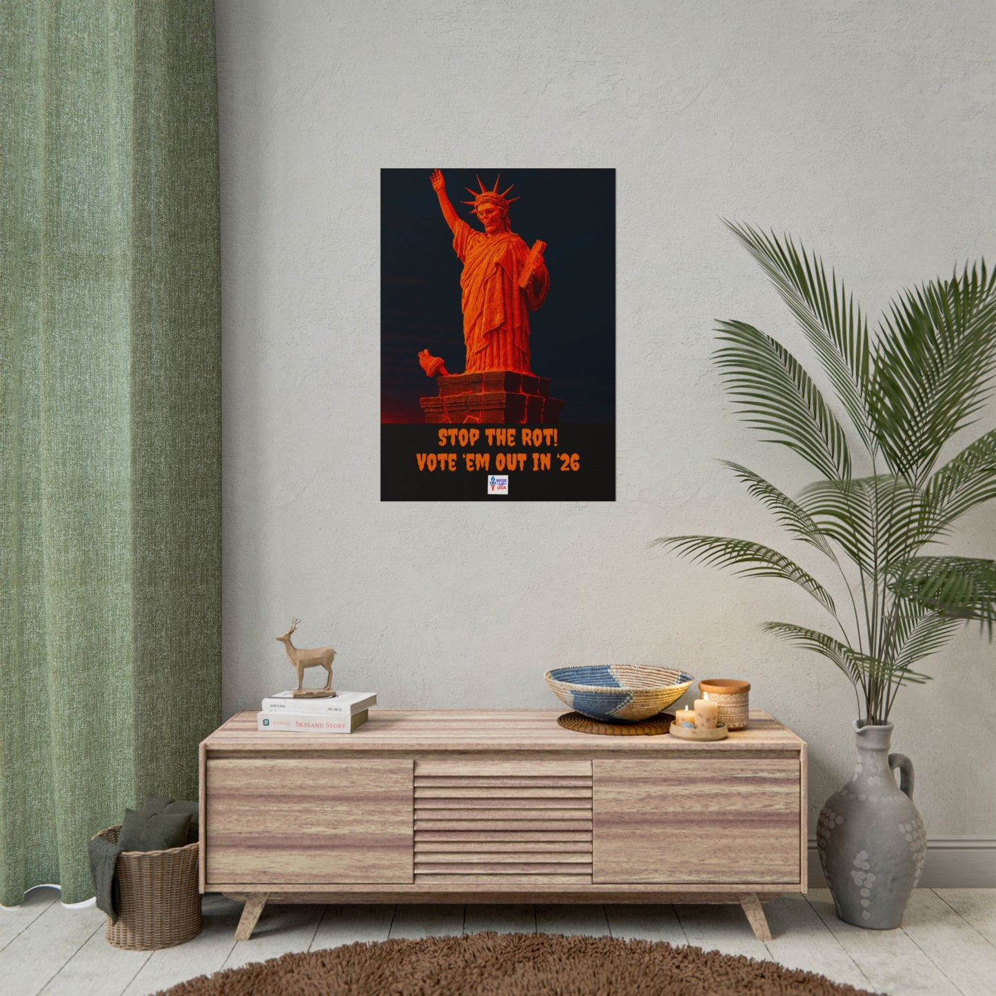 Colorful Protest Art Poster, Mold Rot Statue of Liberty, Activism Wall Art, Political Activist Prints, Vote Congress OUT, Midterms