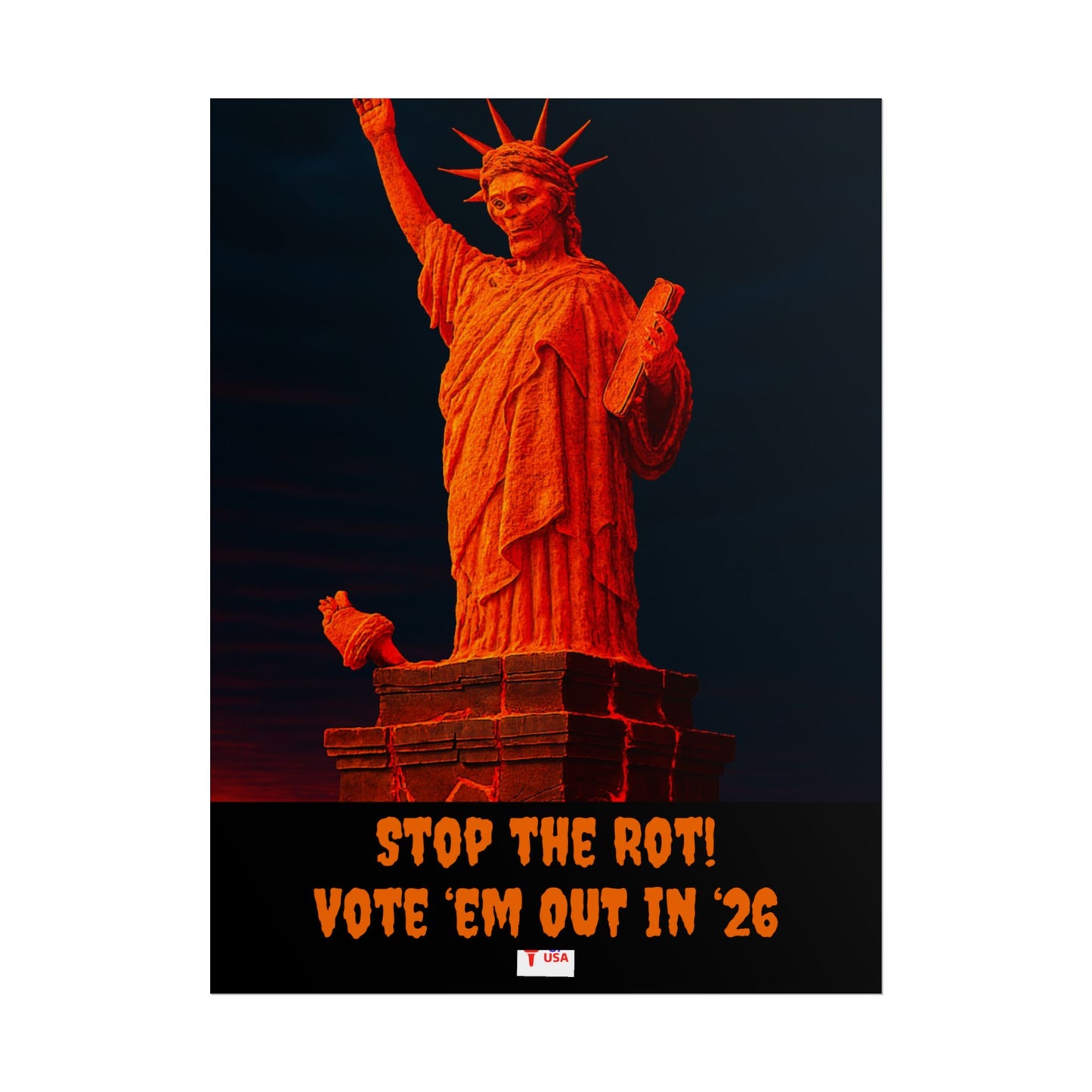 Colorful Protest Art Poster, Mold Rot Statue of Liberty, Activism Wall Art, Political Activist Prints, Vote Congress OUT, Midterms