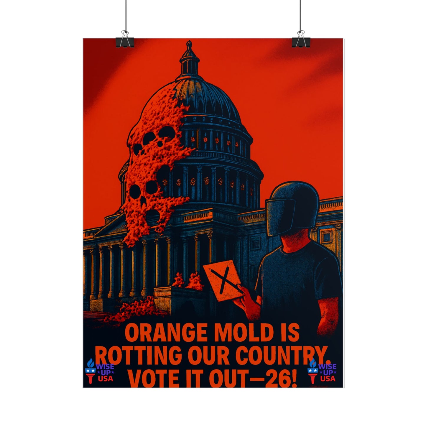 Colorful Protest Art Poster, Capitol Mold in 26, Activism Wall Art, Political Prints, Universal Health Care, Midterm Elections, oust elite