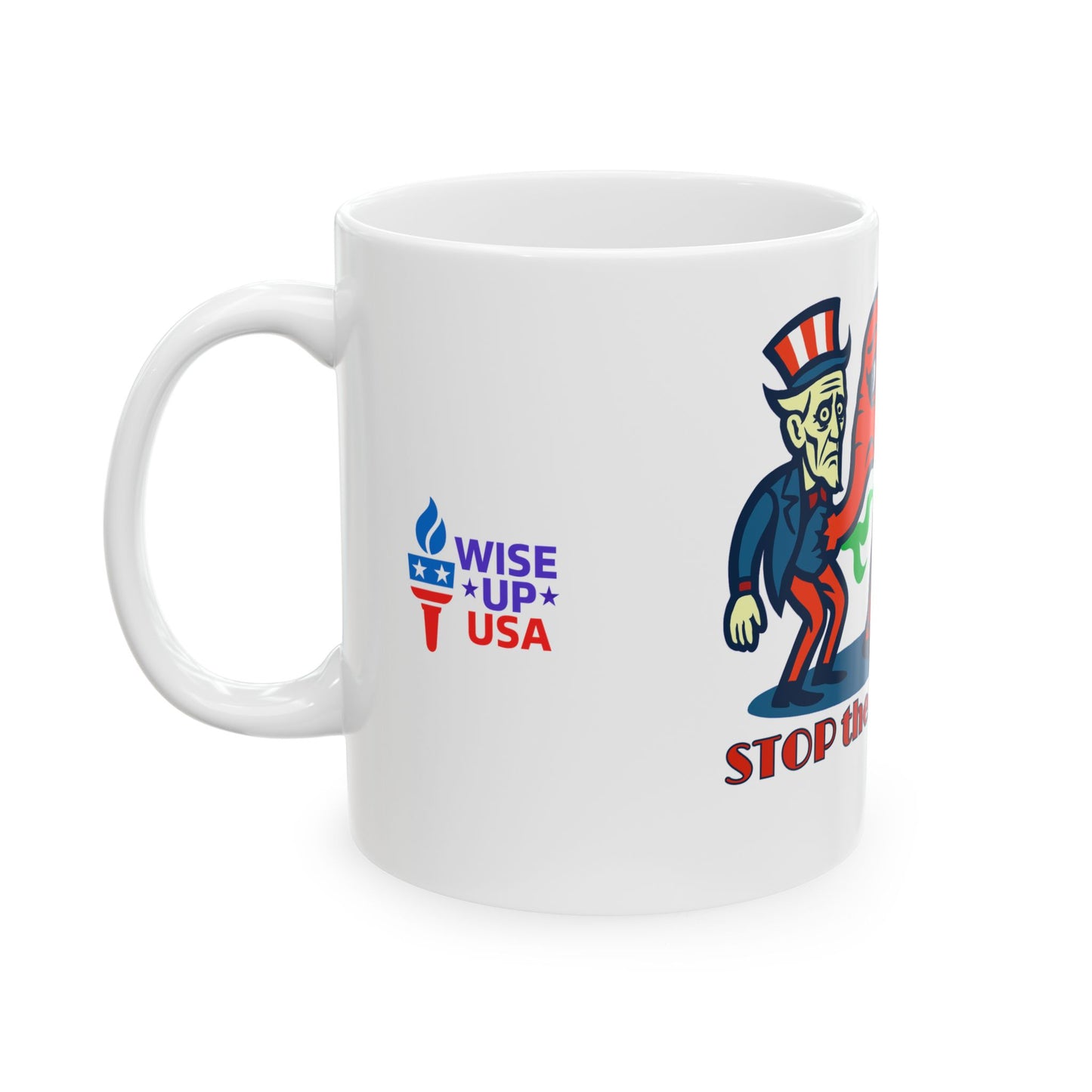 Ceramic Mug, Stop the Steal in 26, Election Decor, Wise Up USA, Activist Gift, Midterms 26, Political Coffee Cup, Protester Present