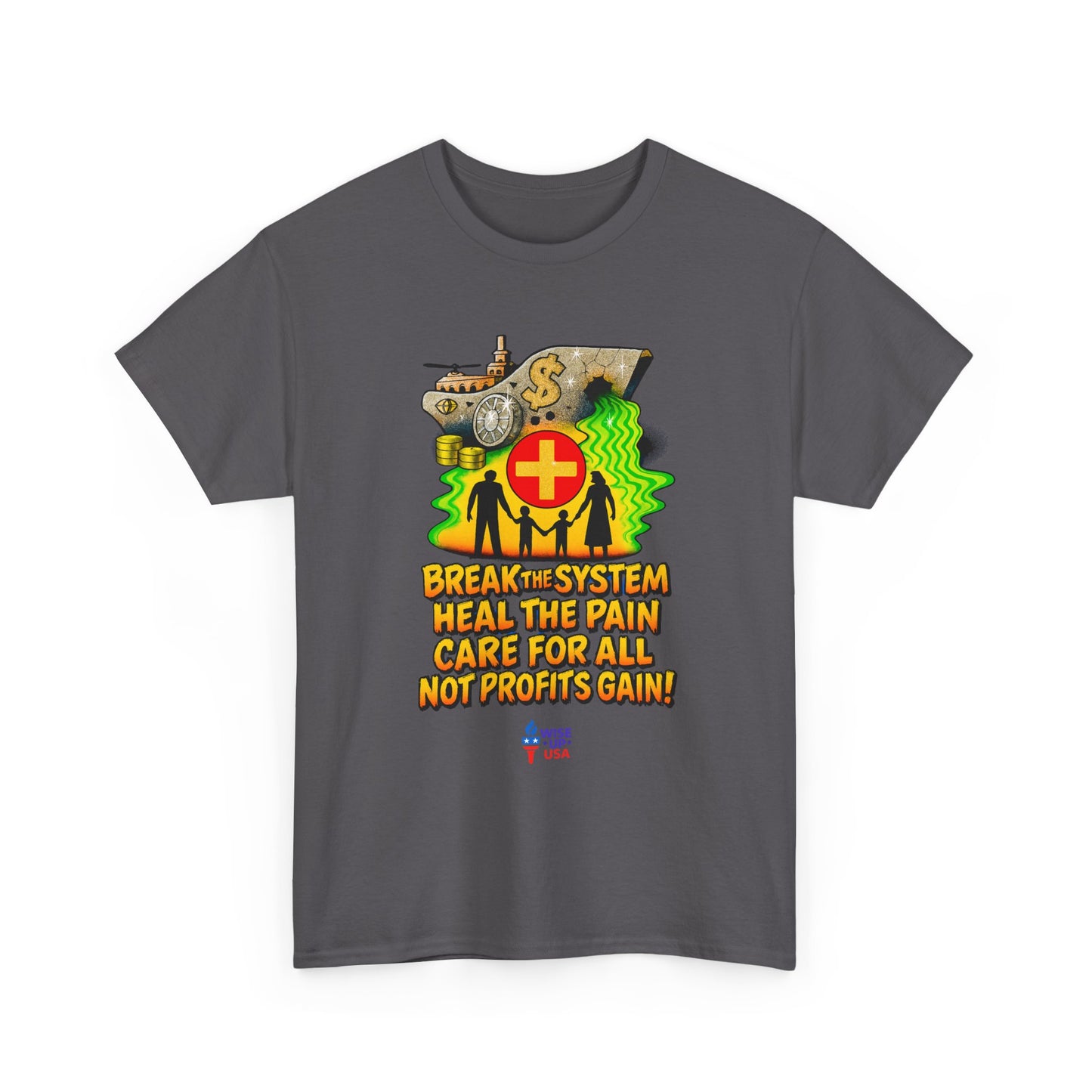 Unisex Heavy Cotton Tee with Care for All '26, Design, Election Day Apparel, Revolution, Gift for Activists, Midterm 26, Health Insurance
