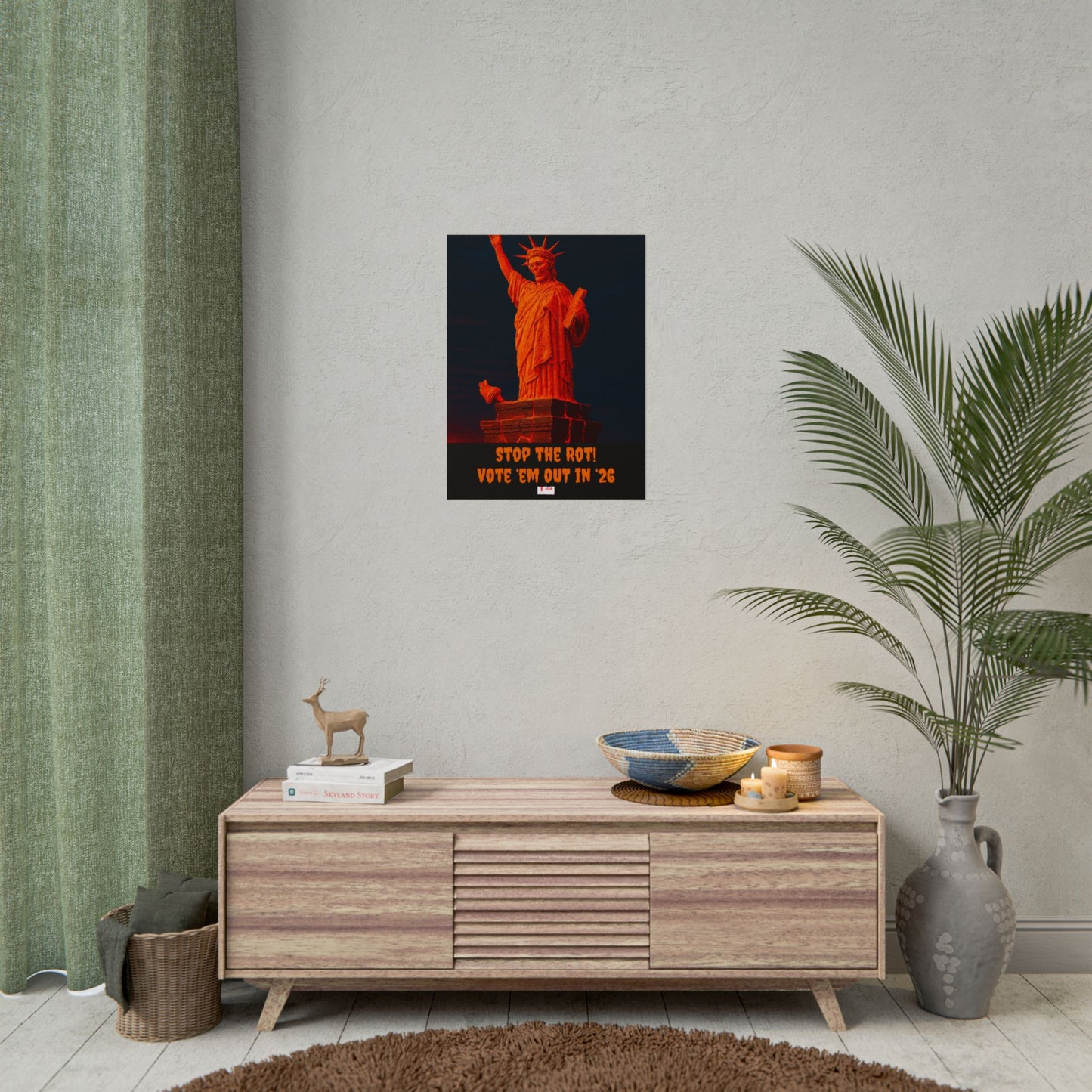 Colorful Protest Art Poster, Mold Rot Statue of Liberty, Activism Wall Art, Political Activist Prints, Vote Congress OUT, Midterms
