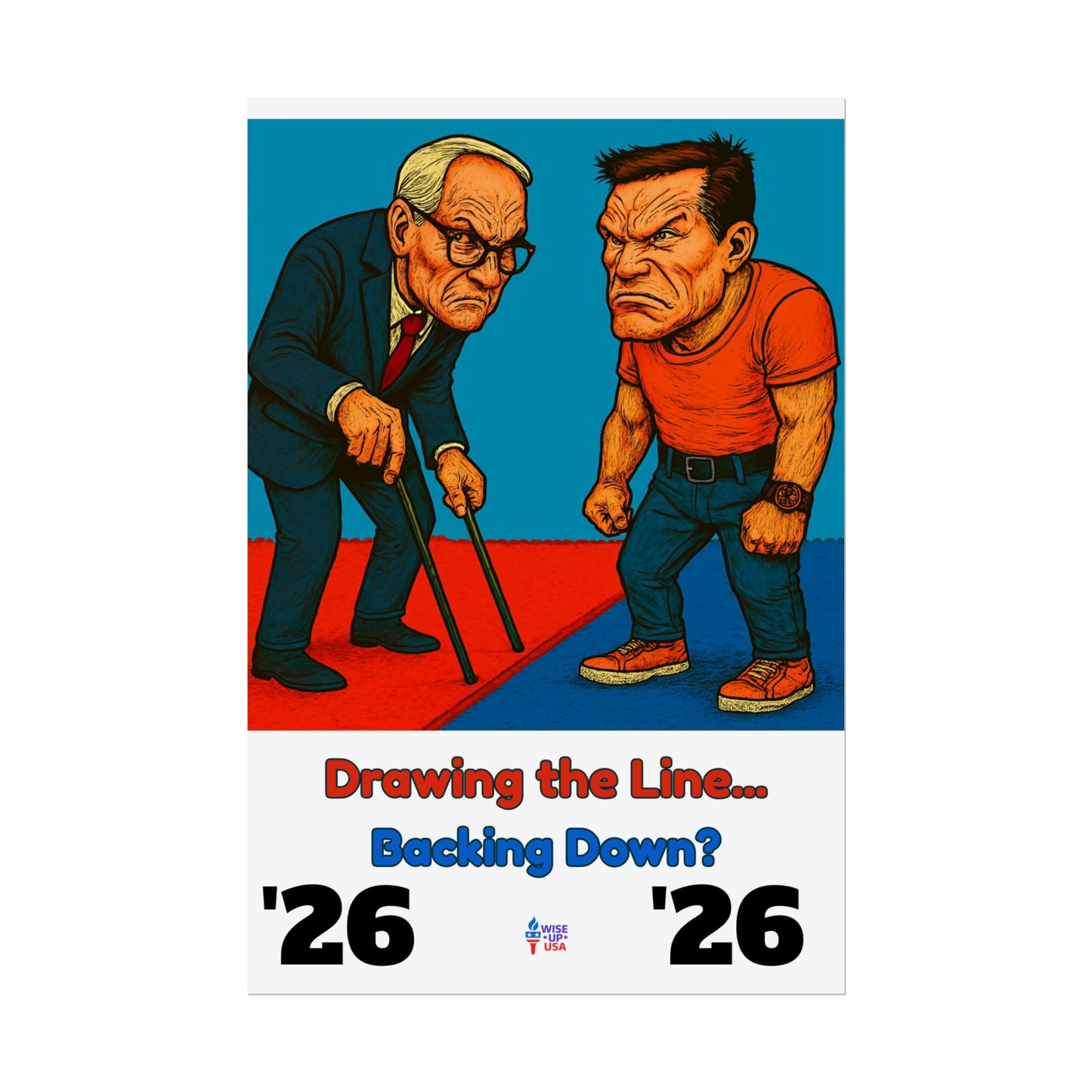 Colorful Protest Art Poster, Drawing the Line for 26, Activism Wall Art, Political Prints, Gift for Teachers and Students Midterm Elections