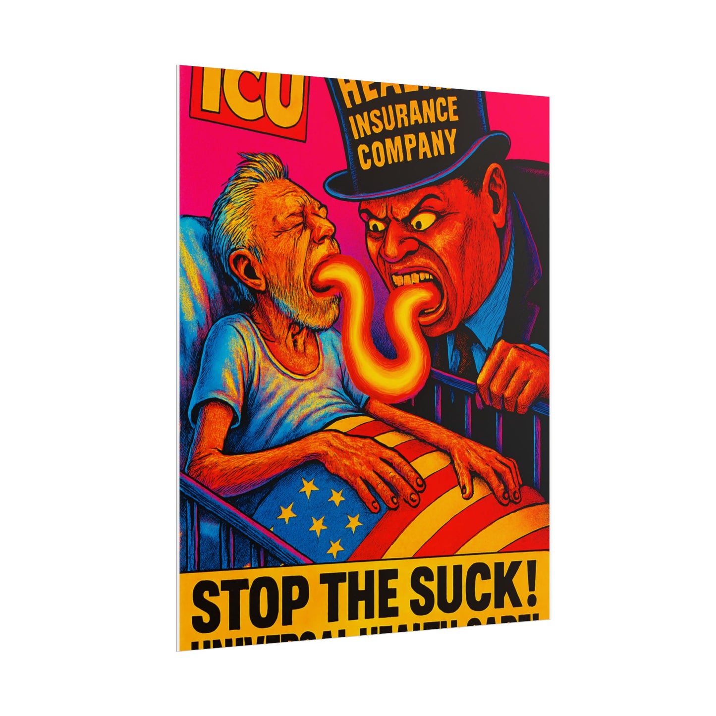 Colorful Protest Art Poster, Stop the Suck in 26, Activism Wall Art, Political Prints, Universal Health Care, Midterm Elections, oust elite