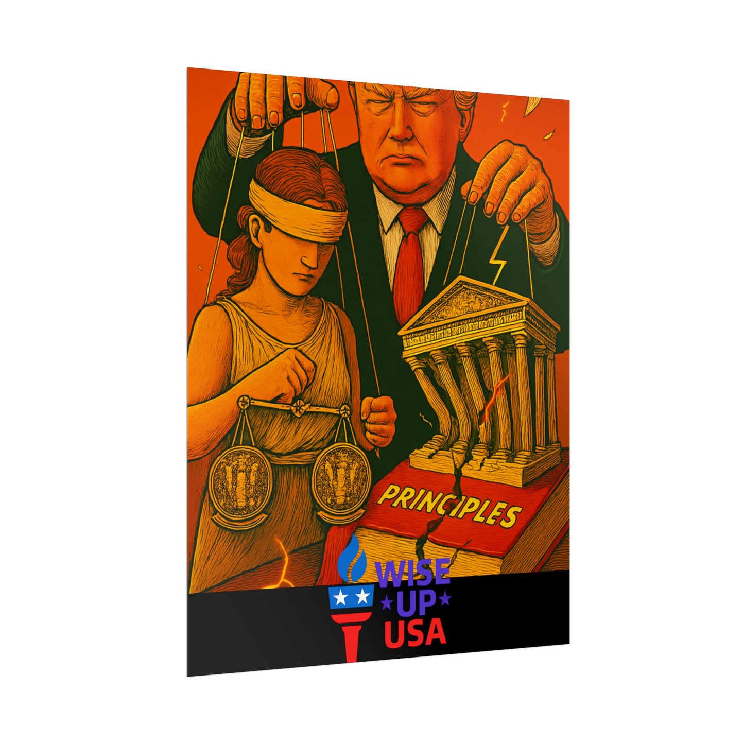 Protest Poster, Supreme Court Puppets Design, Activist Wall Art, Bold Political Message, Dorm Room Decor, Office Art, Election Season Sign