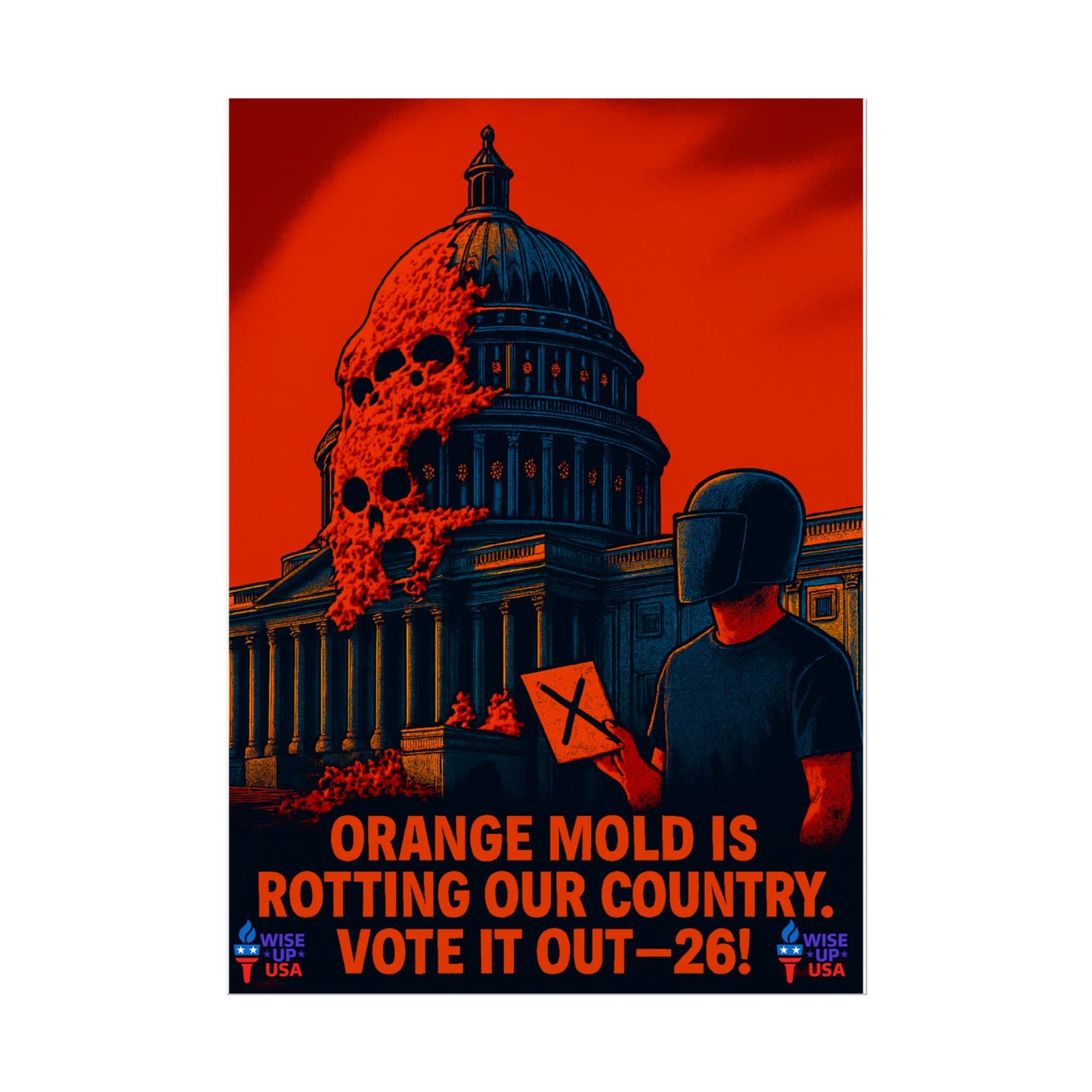 Colorful Protest Art Poster, Capitol Mold in 26, Activism Wall Art, Political Prints, Universal Health Care, Midterm Elections, oust elite