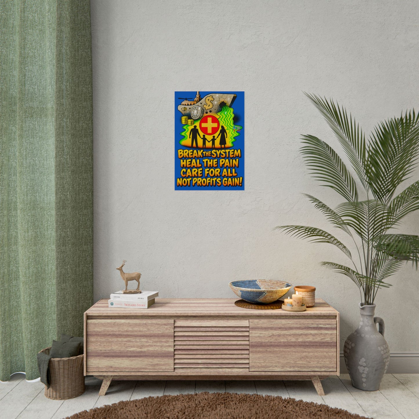 Colorful Protest Art Poster, Care for ALL in 26, Activism Wall Art, Political Prints, Universal Health Care, Midterm Elections, oust elite