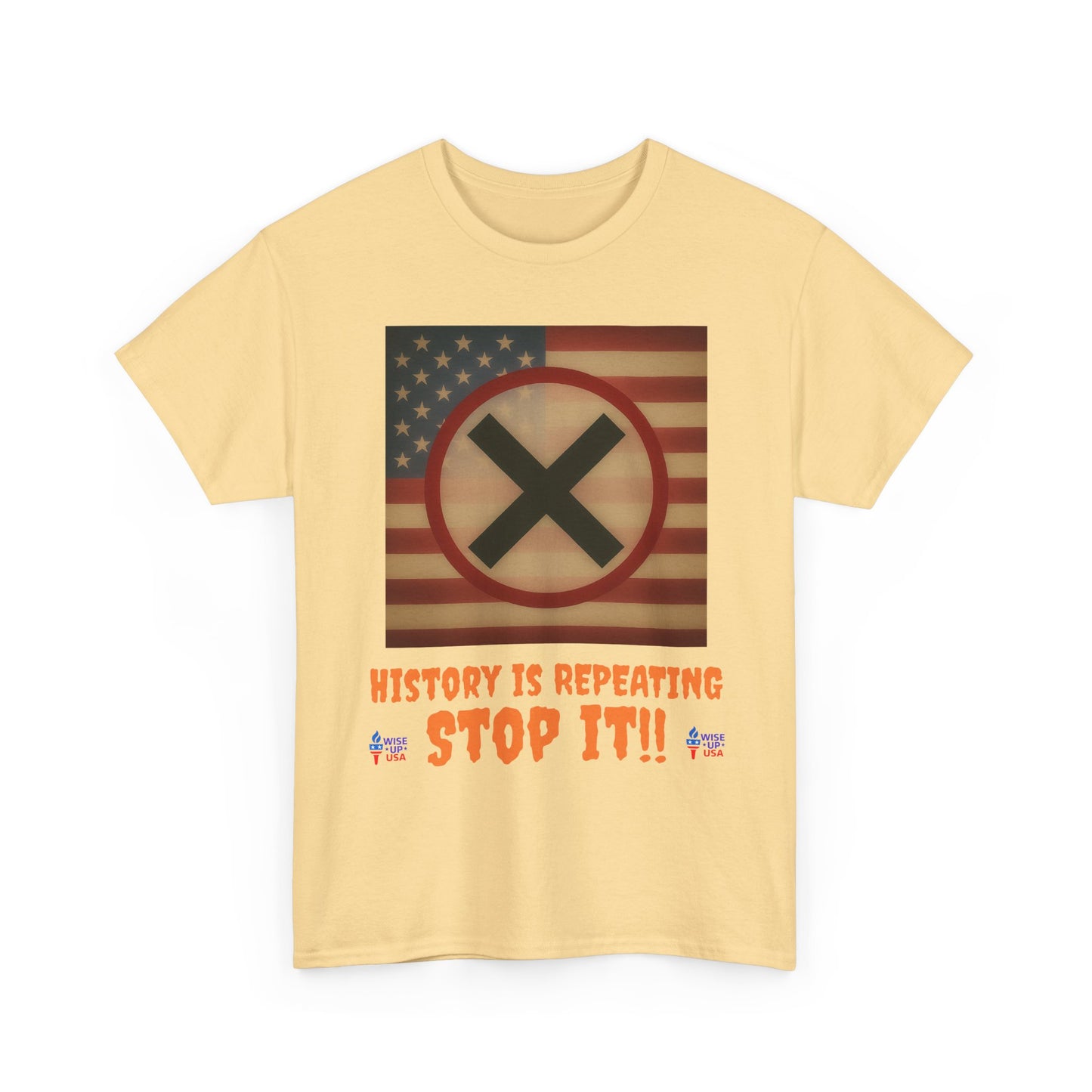 Unisex Heavy Cotton Tee with Stop USA Flag Morph words '26, Election Day Apparel, Stop Trump, Gift for Activists, Midterm 26, Stop Maga