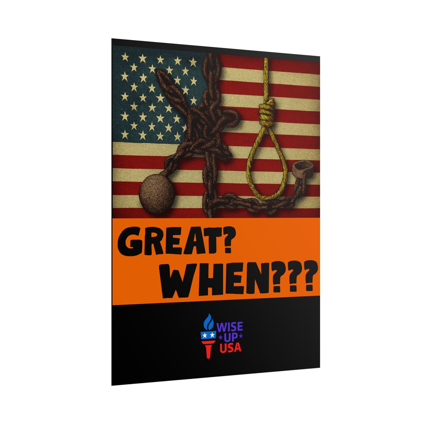 Protest Poster, Great? When? design, Activist Art, Bold Political Message, Dorm Decor, Election Season Sign, We were never Great, Stop MAGA
