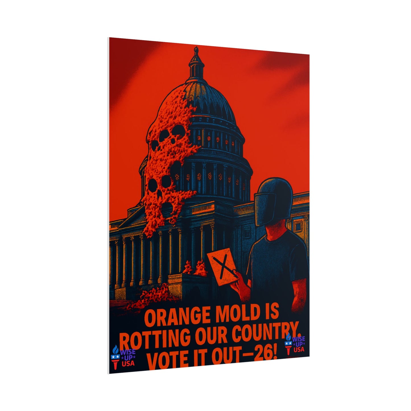 Colorful Protest Art Poster, Capitol Mold in 26, Activism Wall Art, Political Prints, Universal Health Care, Midterm Elections, oust elite