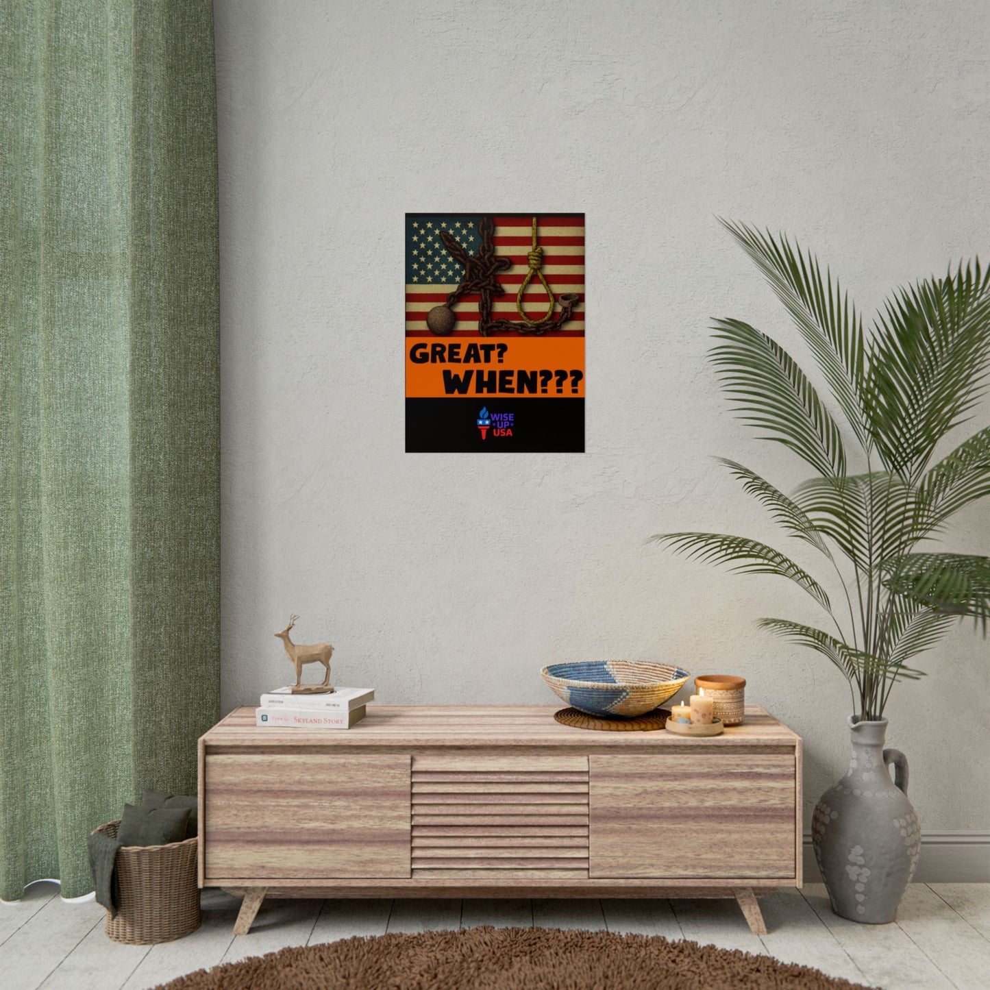 Protest Poster, Great? When? design, Activist Art, Bold Political Message, Dorm Decor, Election Season Sign, We were never Great, Stop MAGA