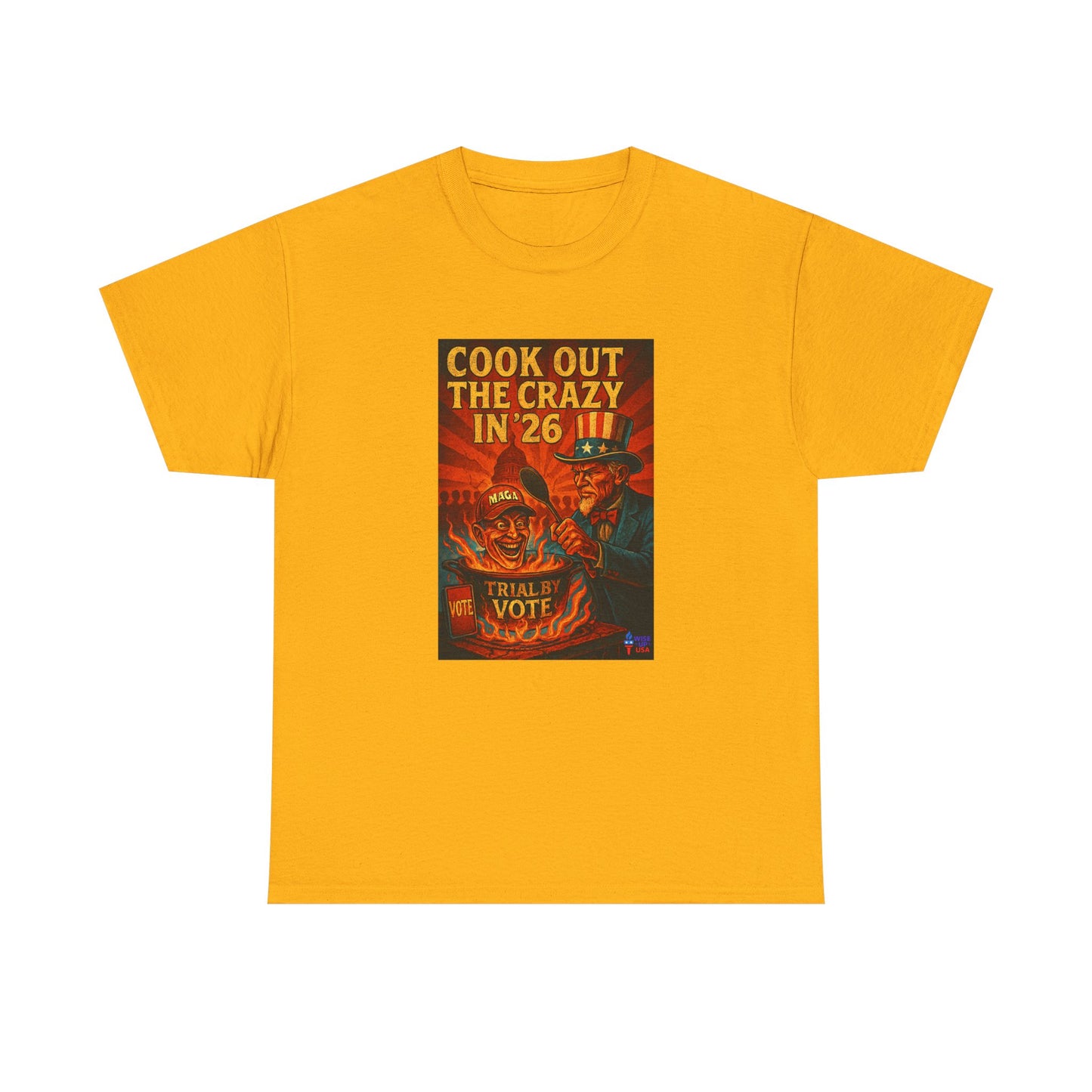 Cook Out the Crazy in '26 Unisex Heavy Cotton Tee - Election Day Apparel, Stop Trump - Midterm 26 - Rid of Republicans, Mid Term Voting