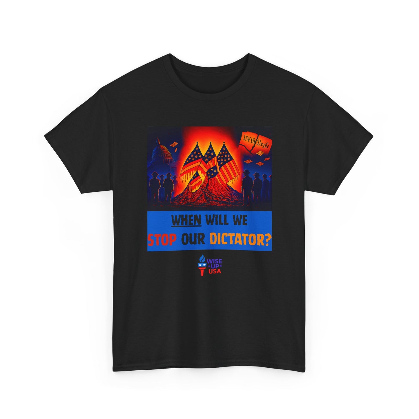 Unisex Heavy Cotton Tee with Stop Dictator '26, Design, Election Day Apparel, Stop Trump, Gift for Activists, Midterm 26, Stop Maga, Freedom